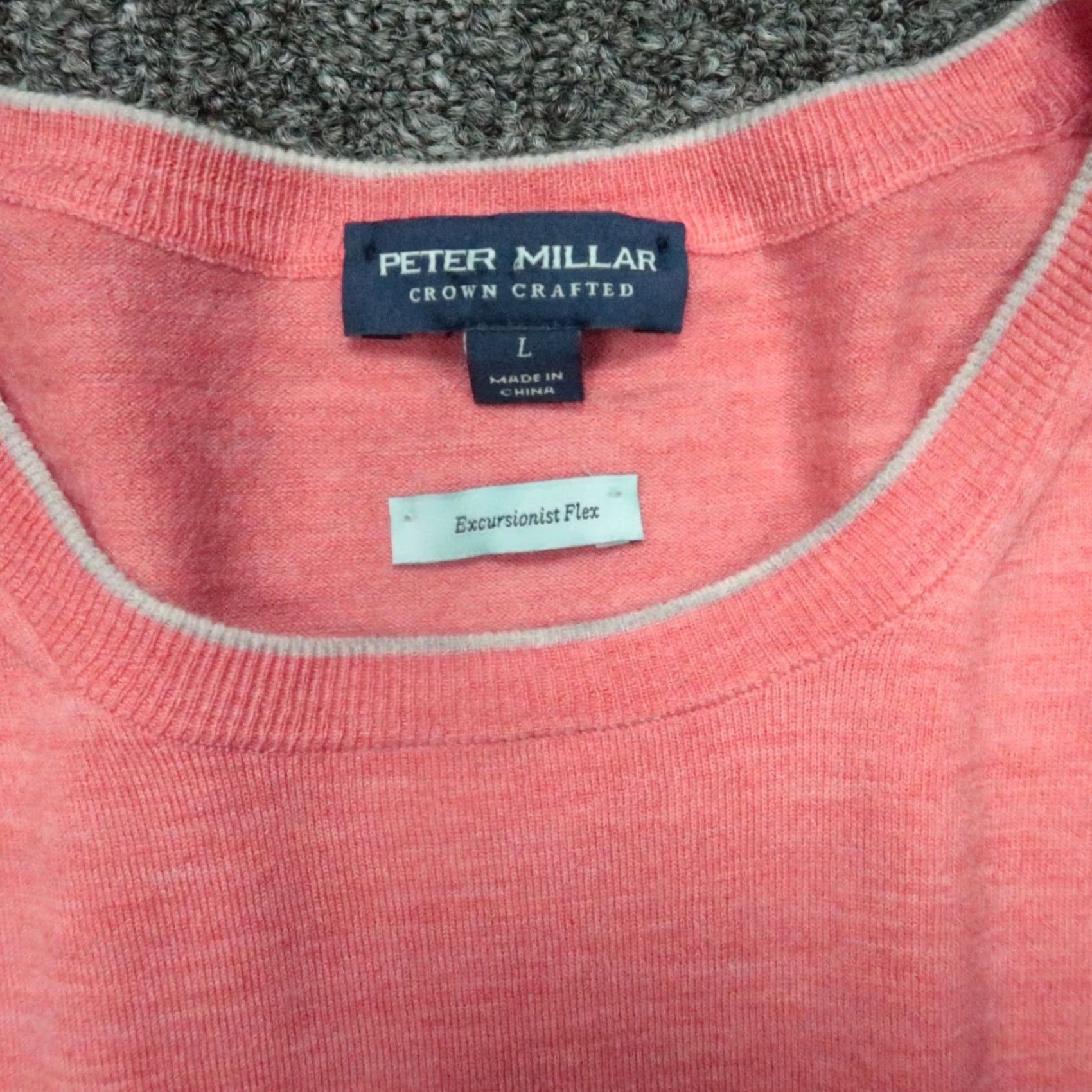 Peter Millar Peter Millar Sweater Men Large Red Pink Excursionist Flex Merino Wool Crew Neck Long Sleeve Pullover All Seasons Lightweight Size US L / EU 52-54 / 3 - 3 Thumbnail