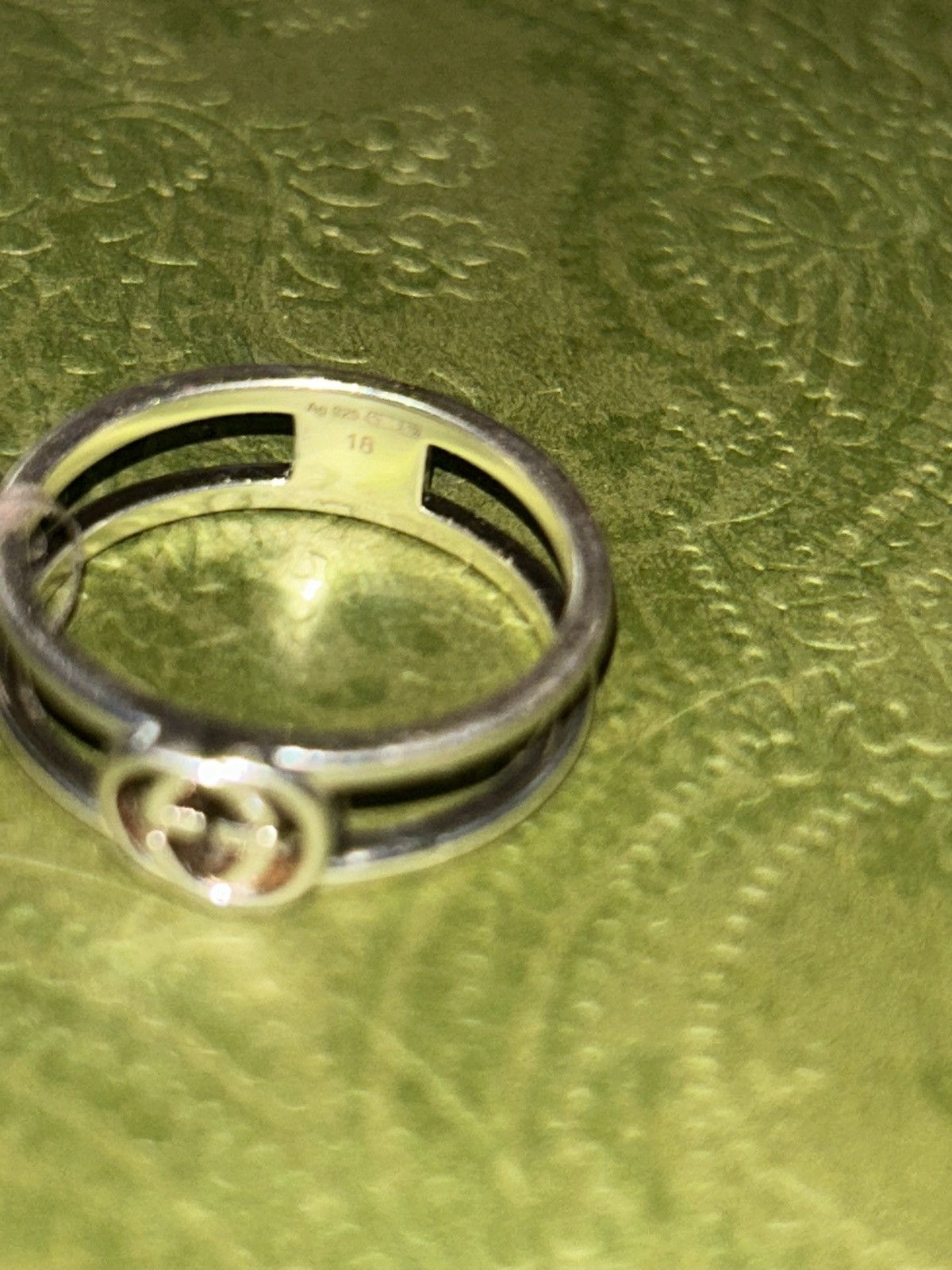Gucci Gucci Interlocking Thin Open Ring Silver 925 298036 Size ONE SIZE - 3 Thumbnail