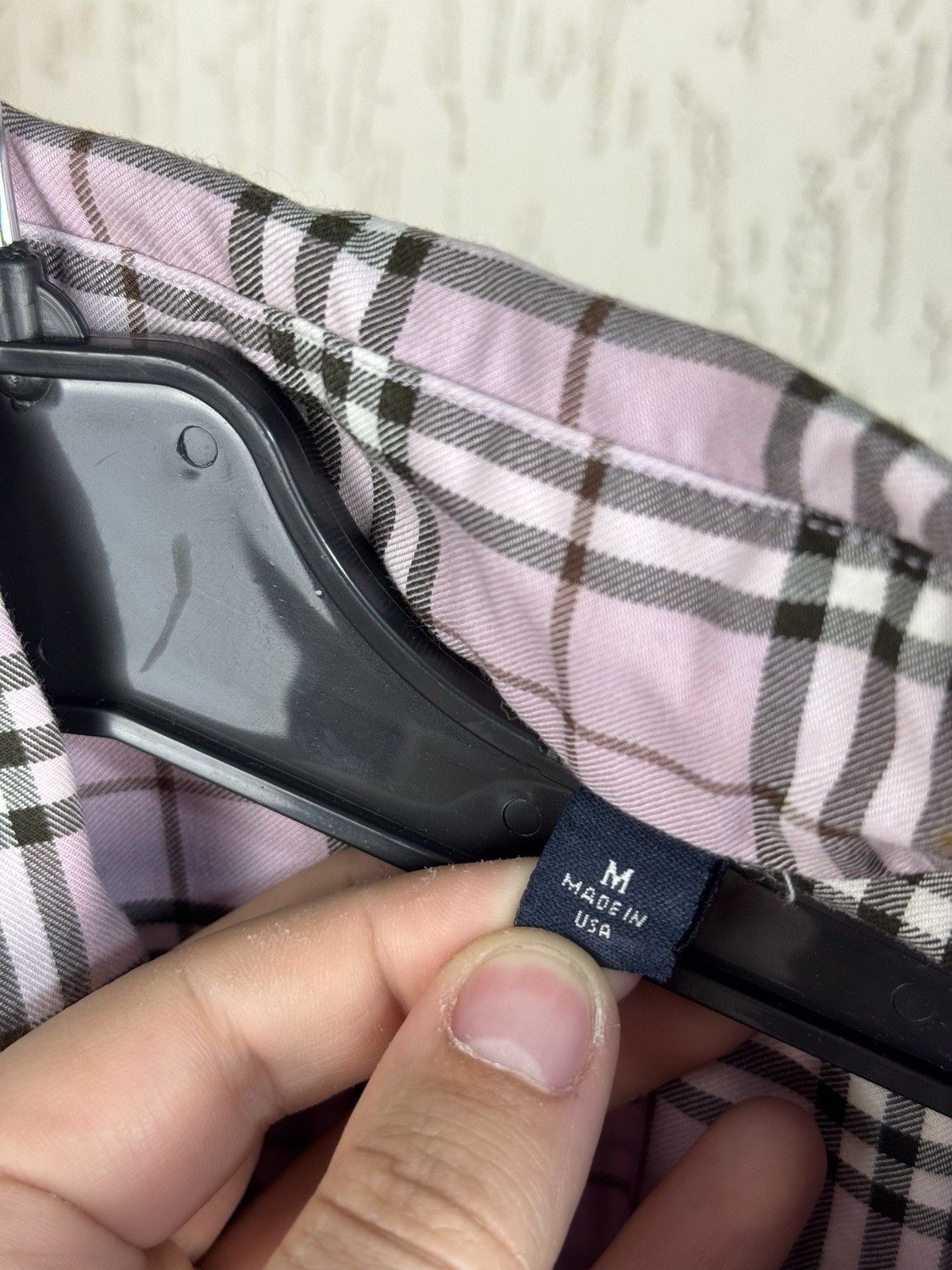 Burberry Burberry Check Shirt Made in USA Pink Check Size M Size US M / EU 48-50 / 2 - 9 Thumbnail