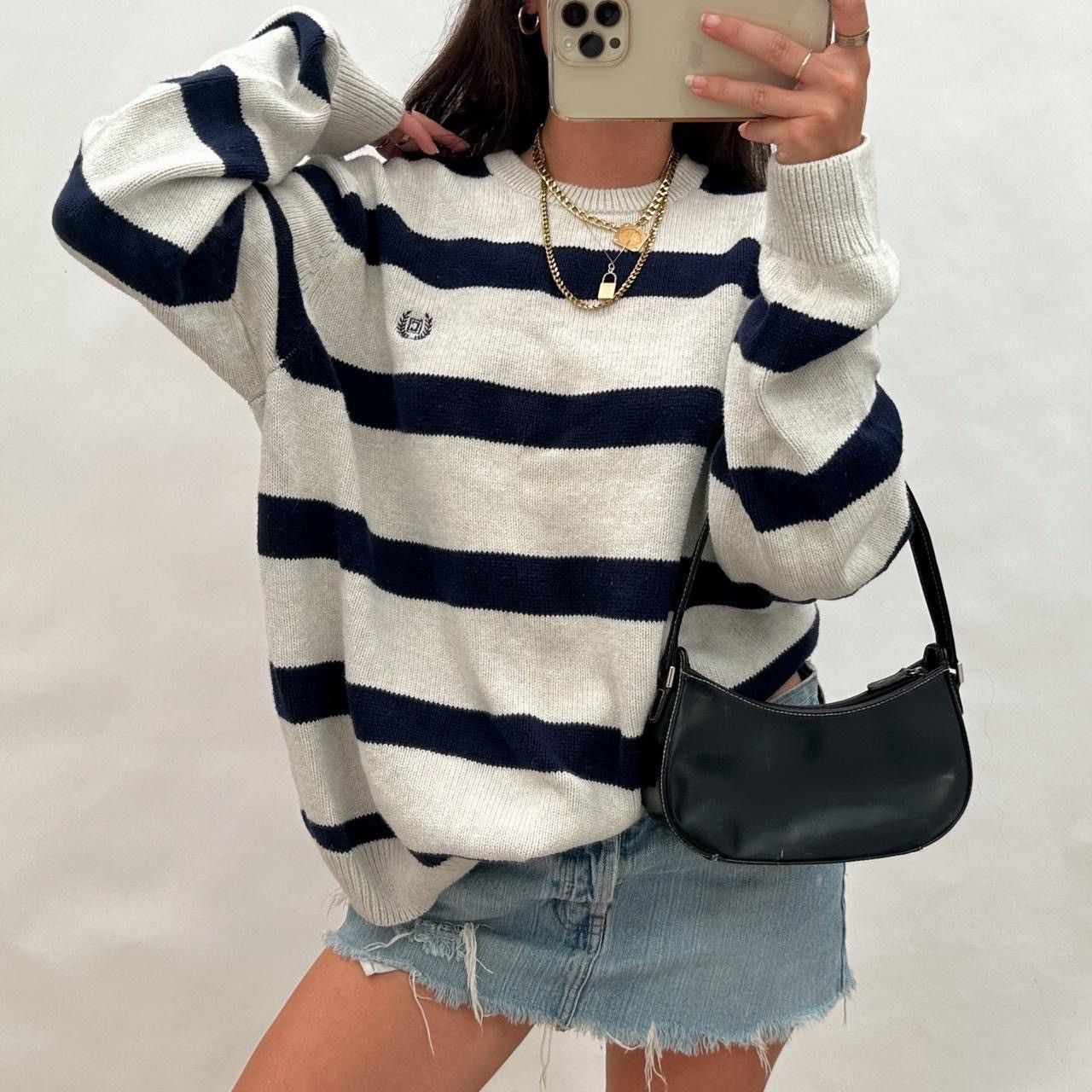 Other Vintage oversized blue and white sweater Size S / US 4 / IT 40 - 1 Preview