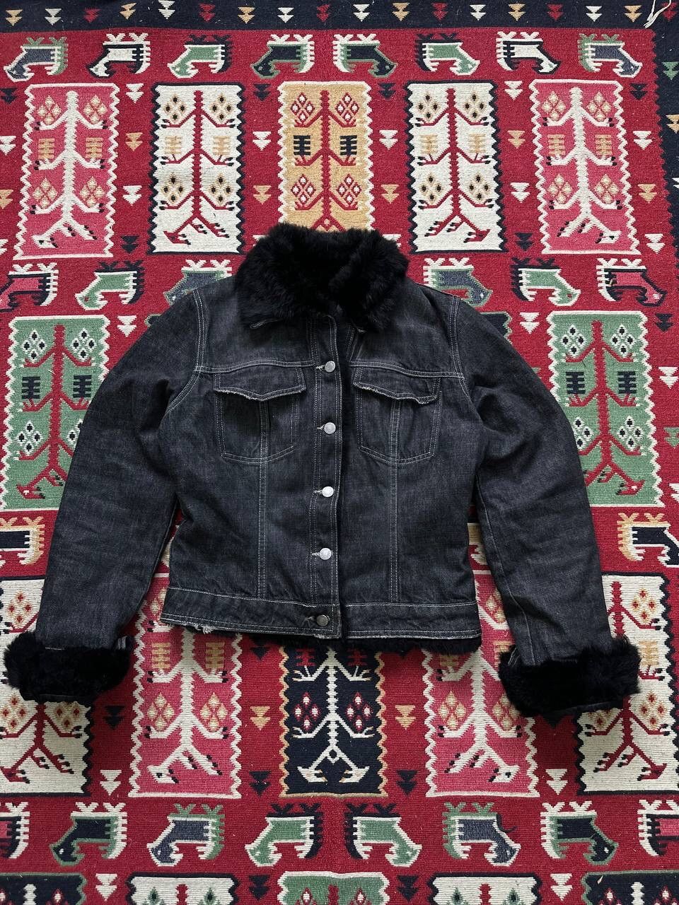 Pinko Vintage Pinko Avantgarde Real Fur Jacket Denim Size S / US 4 / IT 40 - 1 Thumbnail