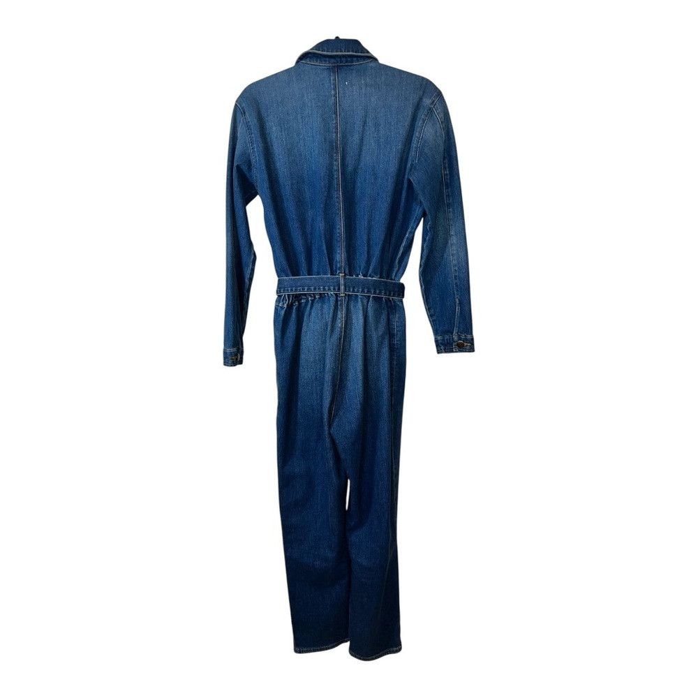 Frame FRAME Denim Jumpsuit Belted Stretch Utility Blue Sample Med Size 31" - 3 Thumbnail