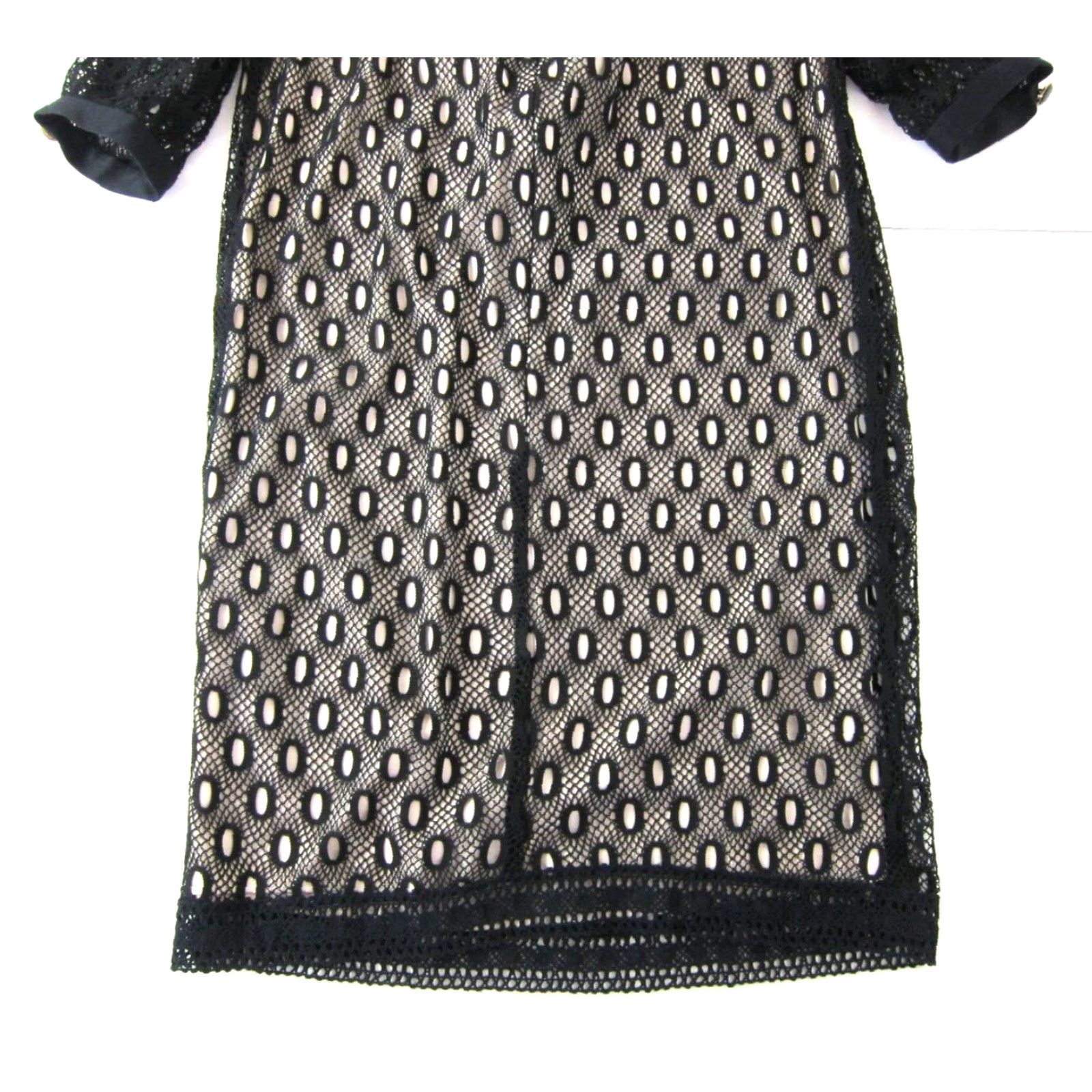 Vintage Eliza J New York Black Polka Dot Short Sleeve Knit Shift Sheath Tunic Dress 8 Size 30" / US 8 / IT 44 - 6 Thumbnail