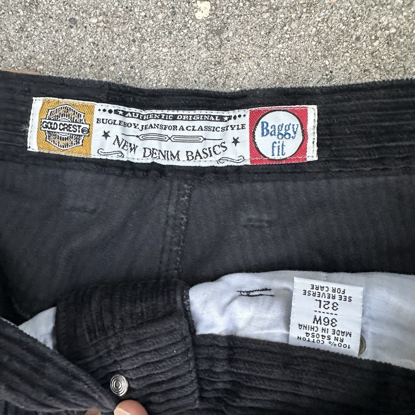 Bugle Boy × Vintage Vintage 90s Bugle Boy Gold Crest Corduroy Baggy Pants 36x32 Size US 36 / EU 52 - 7 Thumbnail