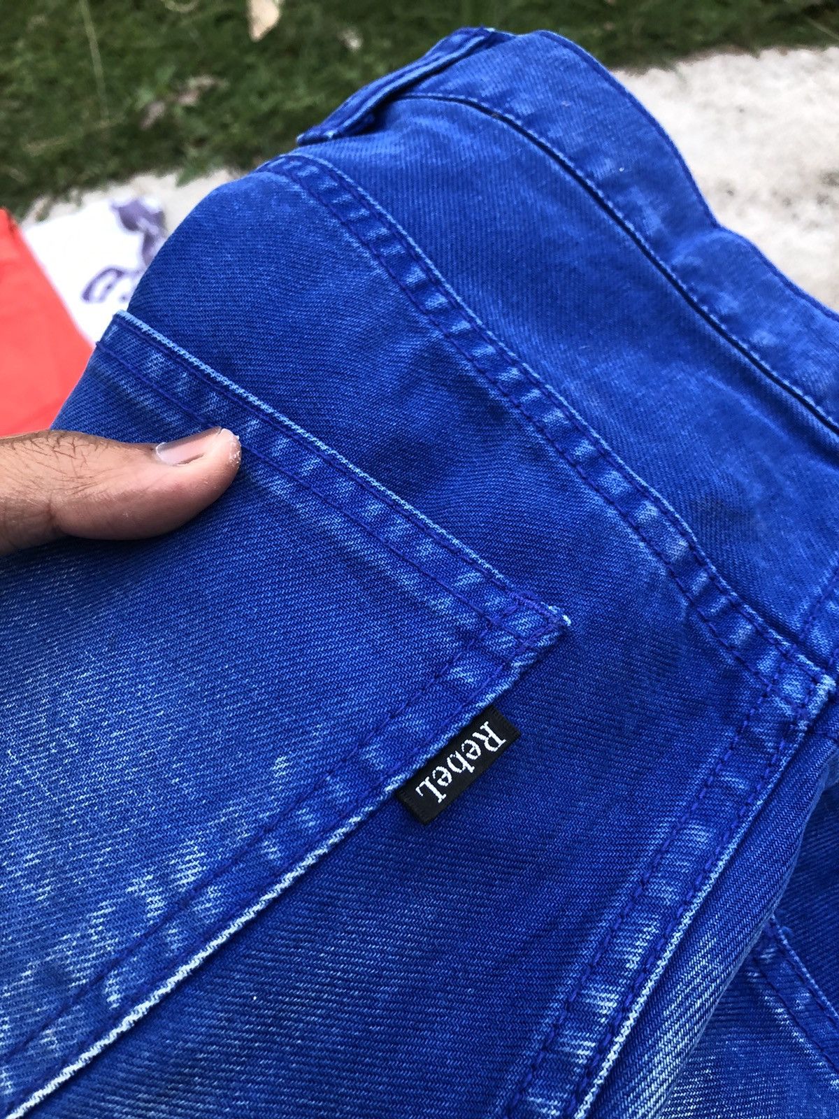 Japanese Brand TOP REBEL WASHED BLUE DENIM Size US 30 / EU 46 - 3 Thumbnail
