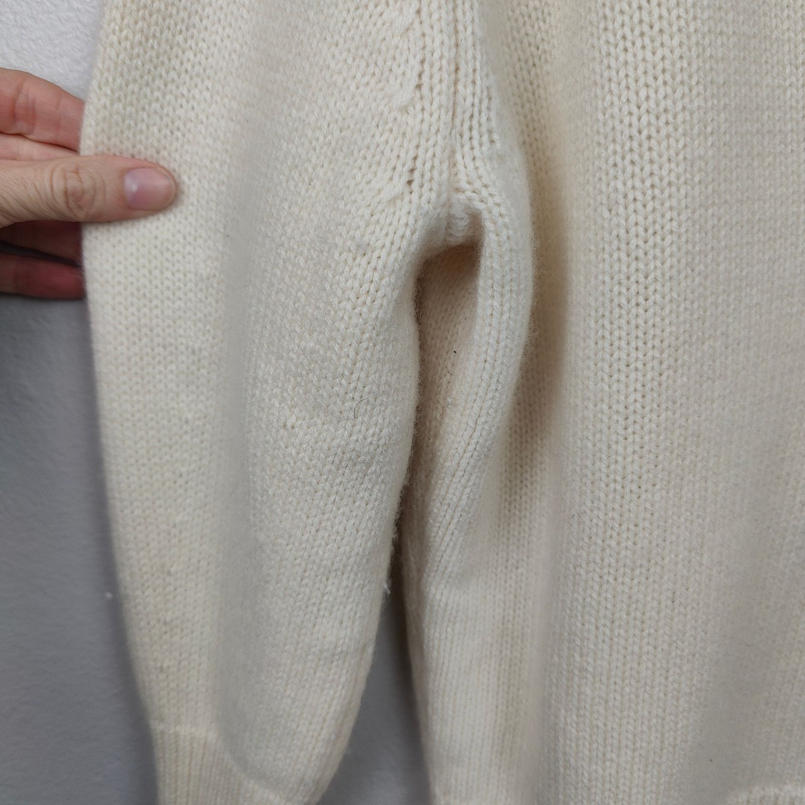 CO CO Wool and Cashmere Sweater Womens XS Cream Knit Pullover Size XS / US 0-2 / IT 36-38 - 3 Thumbnail