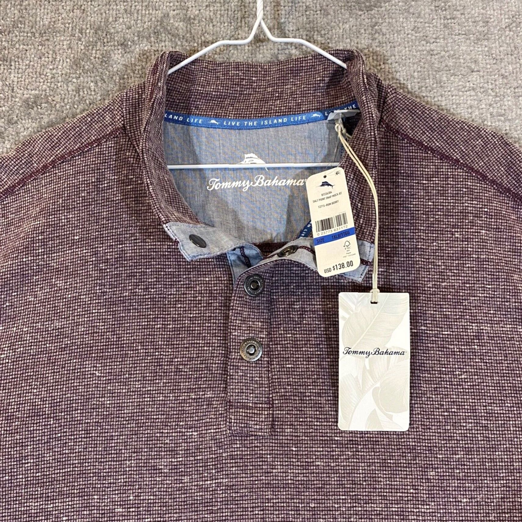 Tommy Bahama TOMMY BAHAMA Sweater Mens XL Salt Point Snap Mock Rum Berry Snap Pullover NEW Size US XL / EU 56 / 4 - 2 Thumbnail