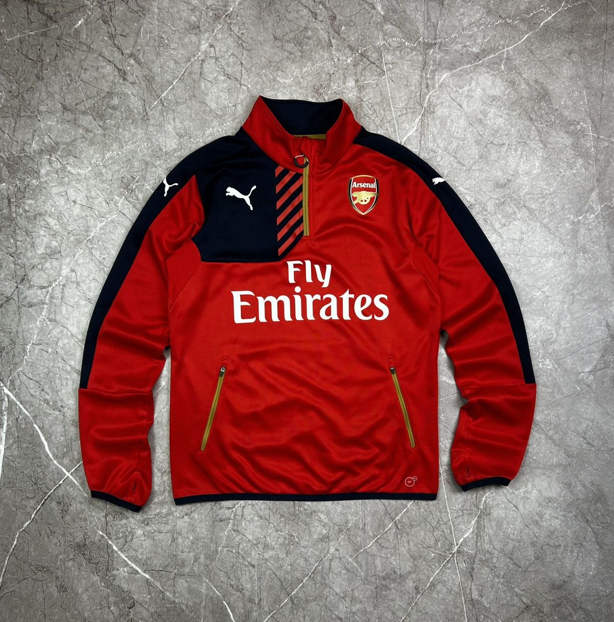 Puma Arsenal Long Sleeve 1/4 Zip Shirt Soccer Jersey Size US M / EU 48-50 / 2 - 1 Thumbnail