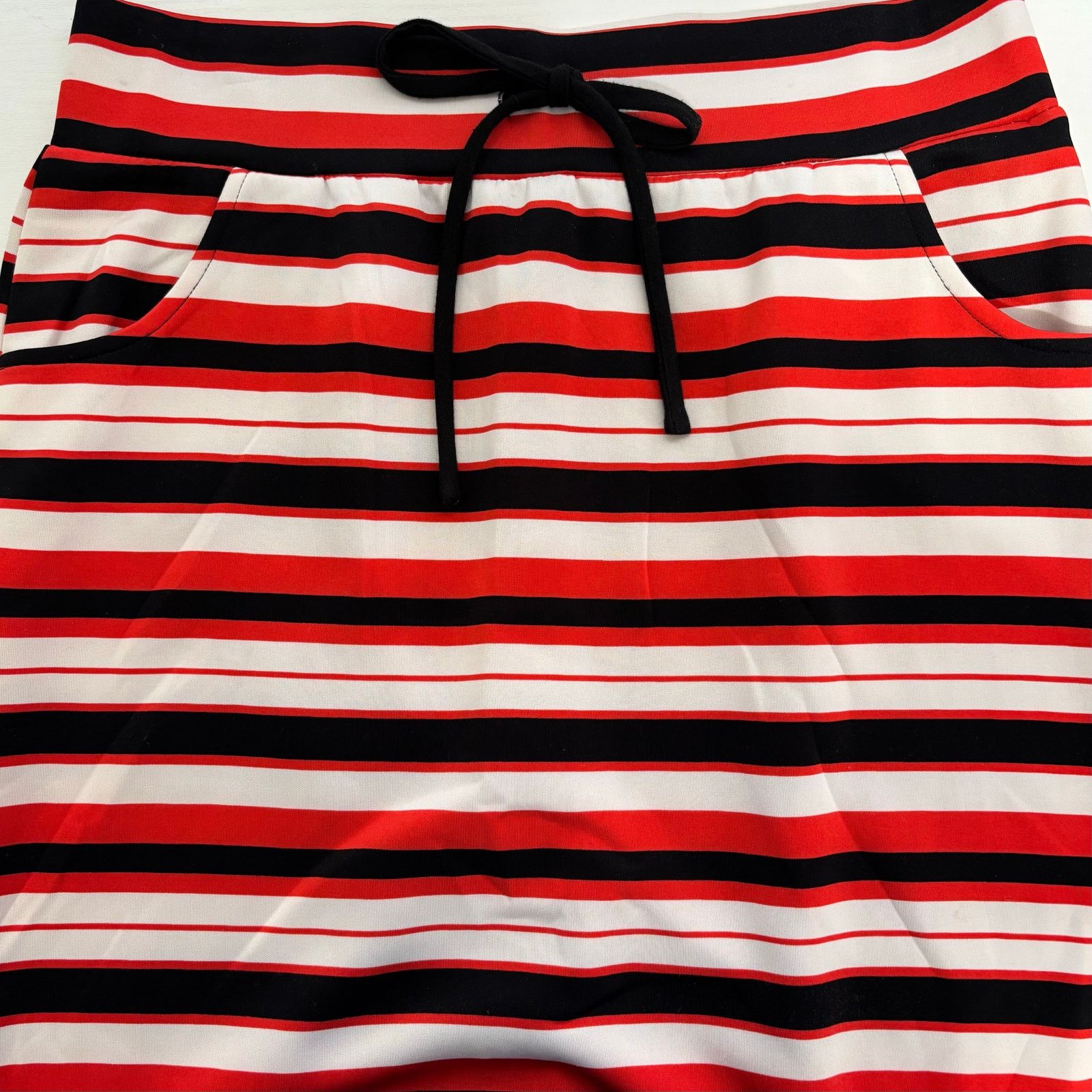 Other Joe B Benbasset Red Black White Striped Maxi Skirt XL Size 41" - 8 Thumbnail