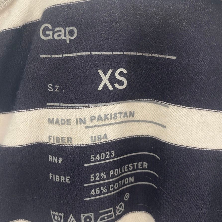 Gap GAP Striped V-Neck Tee Shirt Women’s XS Navy White with Grey Size XS / US 0-2 / IT 36-38 - 6 Thumbnail