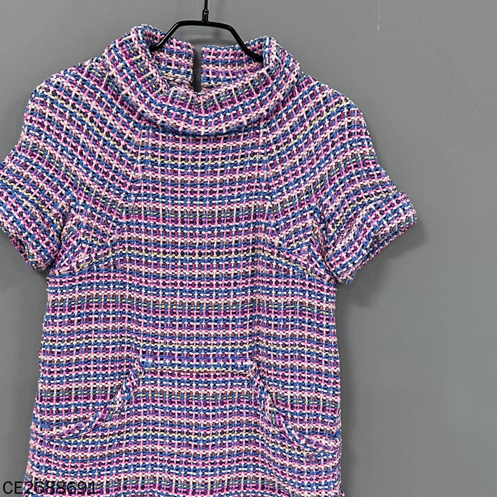 Chanel Chanel women's pink & blue woven short - sleeve top Size XS / US 0-2 / IT 36-38 - 2 Thumbnail