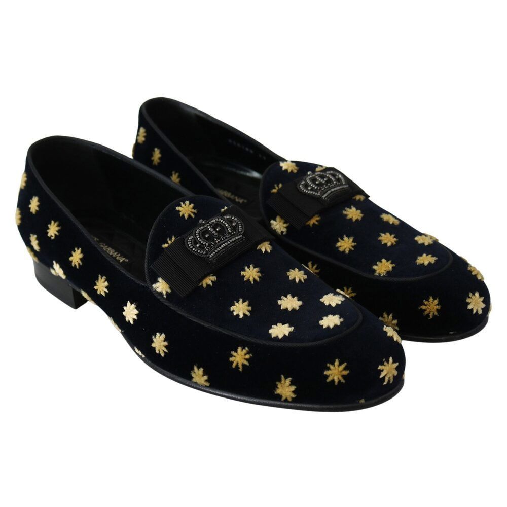 Dolce & Gabbana Dolce & Gabbana Elegant Velvet Crown Embroidery Loafers Size US 6 / EU 39 - 7 Thumbnail