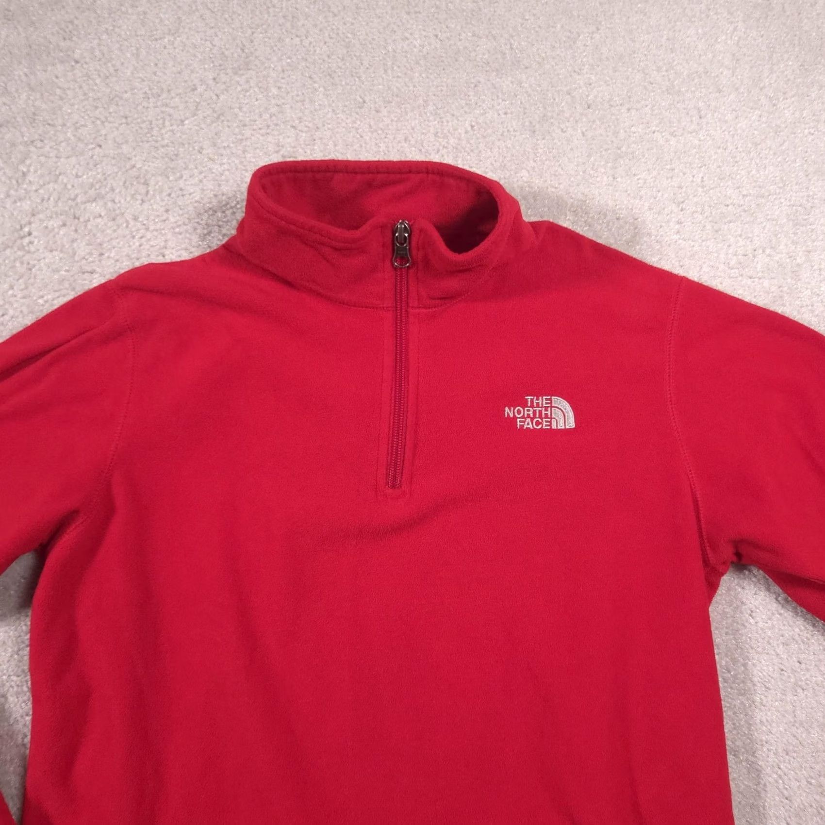 The North Face The North Face Pullover Womens XS Red Fleece 1/4 Zip Mock Neck Long Sleeve Size XL / US 12-14 / IT 48-50 - 4 Thumbnail