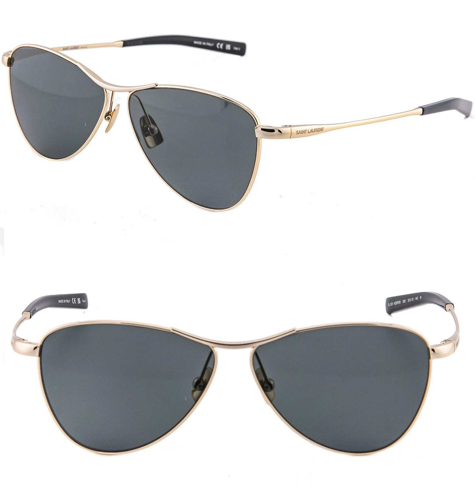 Saint Laurent Paris SAINT LAURENT VESPER SL 831 SL831 Gold Black Sunglasses 003 Size ONE SIZE - 1 Thumbnail