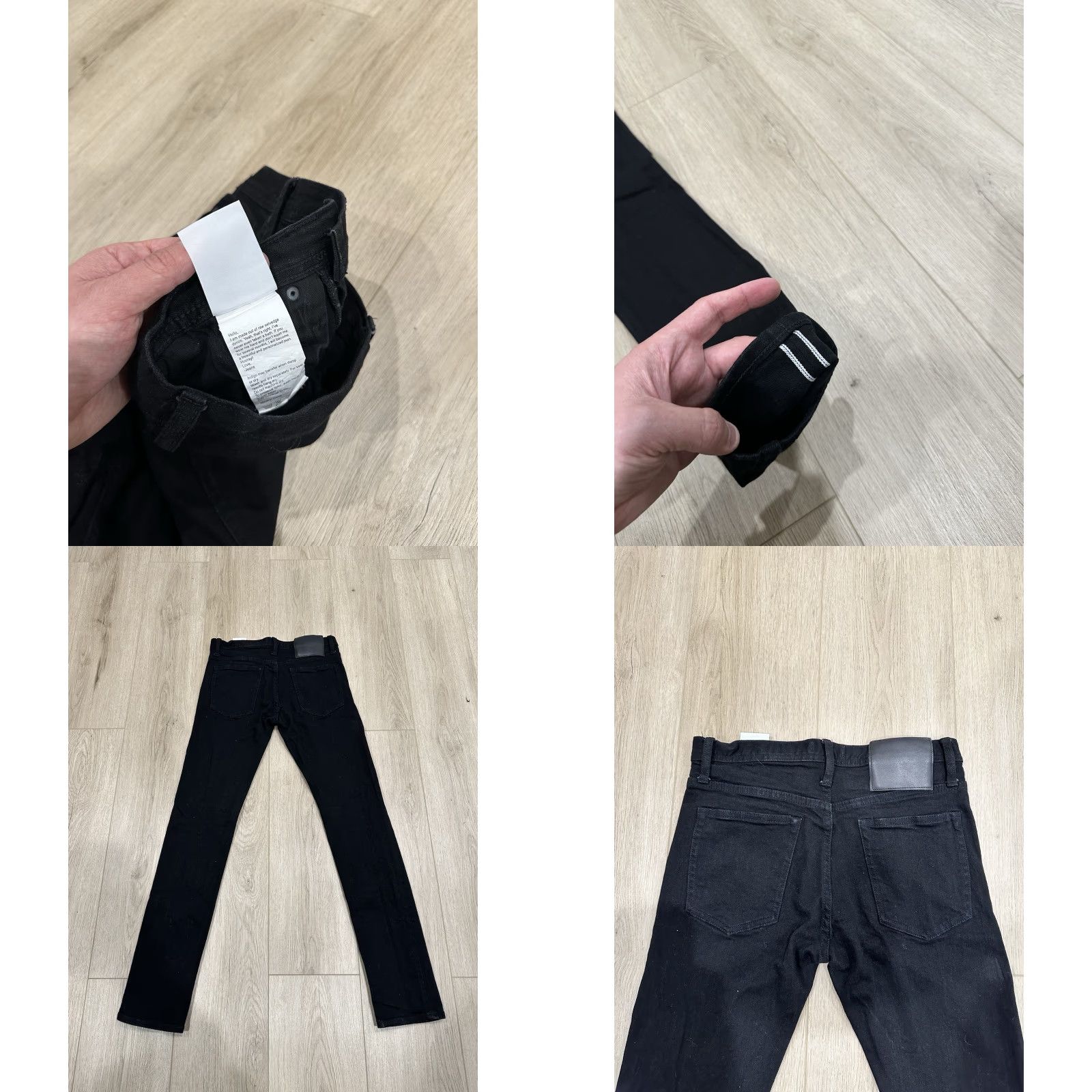 The Unbranded Brand Unbranded Ub244 Tapered Selvedge Denim Black Button Fly Jeans 29 Regular Men 29x31 Medium Rise Stretch 5-Pocket Denim Jeans Size US 29 - 8 Thumbnail