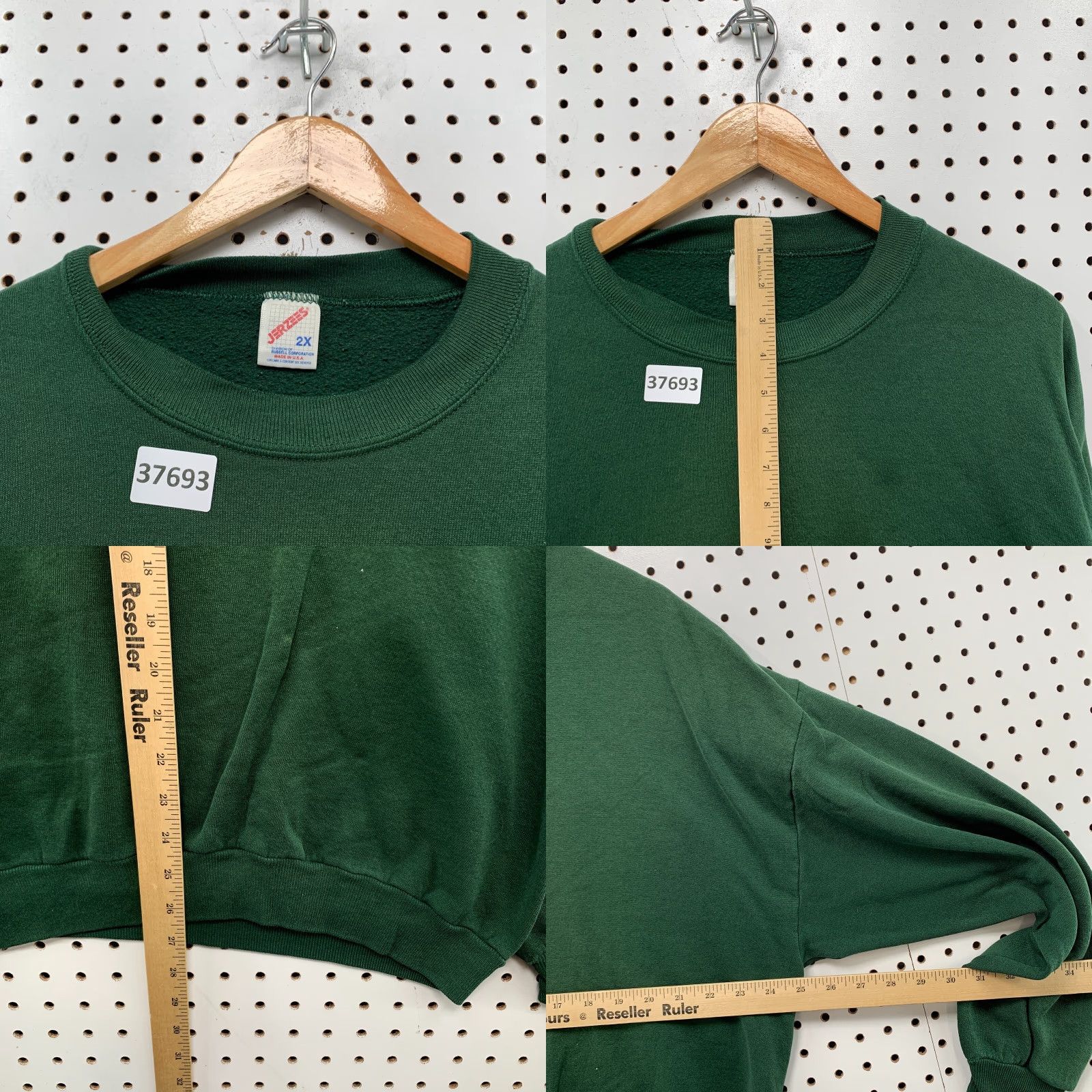 Jerzees VINTAGE Jerzees Sweatshirt Men 2XL Green USA Pullover 80s Blank Crewneck Size US XXL / EU 58 / 5 - 8 Thumbnail