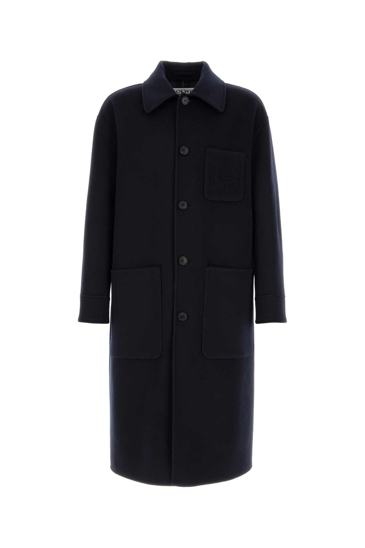 Loewe Navy Blue Wool Blend Coat Size US L / EU 52-54 / 3 - 1 Thumbnail