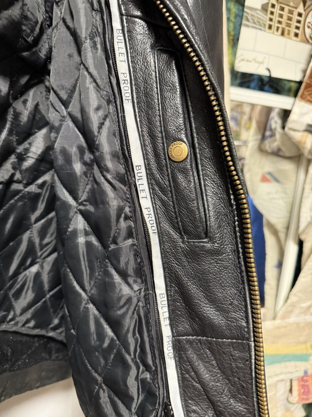 Vintage Vintage Bullet Proof Biker Apparel Leather Jacket Size US L / EU 52-54 / 3 - 10 Thumbnail