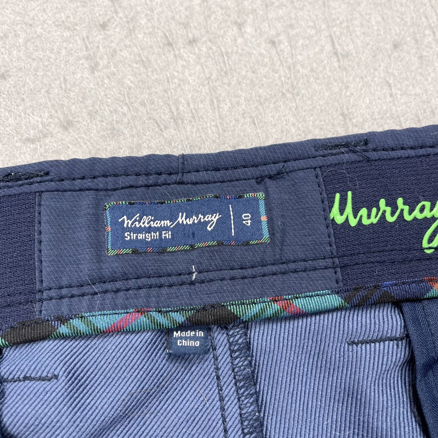 Vintage William Murray Shorts Mens 40 Blue Straight Fit Chino Plaid Trim Summer Golf Size US 40 / EU 56 - 4 Thumbnail