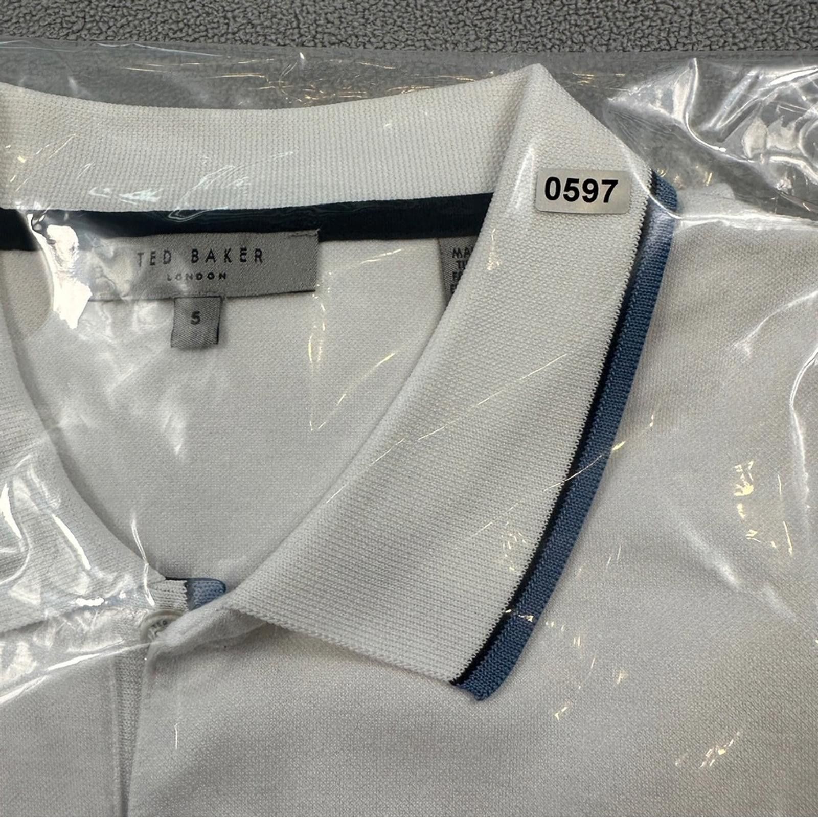 Ted Baker Ted Baker Men's White Polo Shirt Size 5 (XL) Short Sleeve Size US XL / EU 56 / 4 - 8 Thumbnail