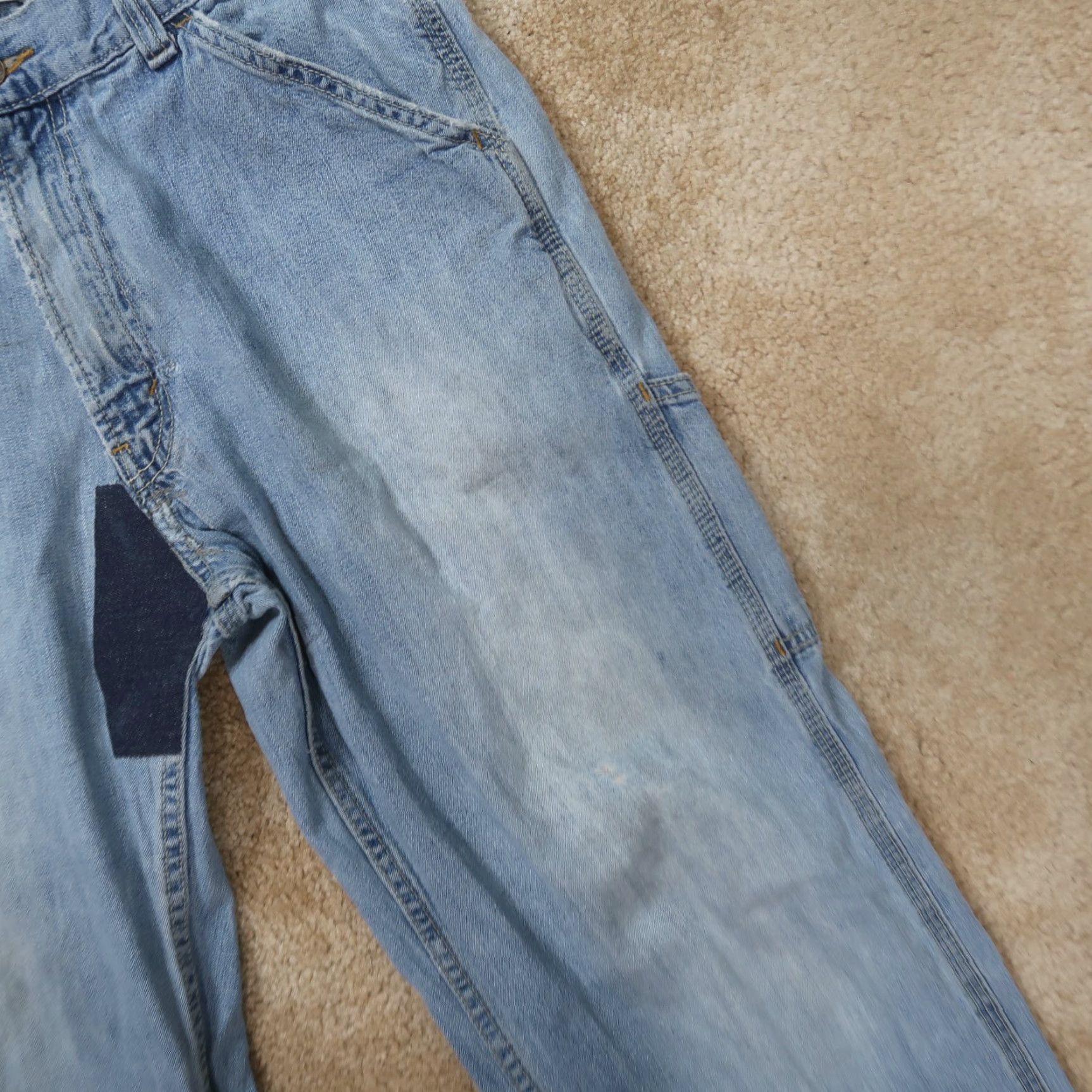Levi's VINTAGE Levi's Loose Carpenter Jeans Mens 32x28 Distressed Denim Skater Baggy Levi's 550 80s 90s Streetwear Mens Jeans Size US 32 / EU 48 - 3 Thumbnail