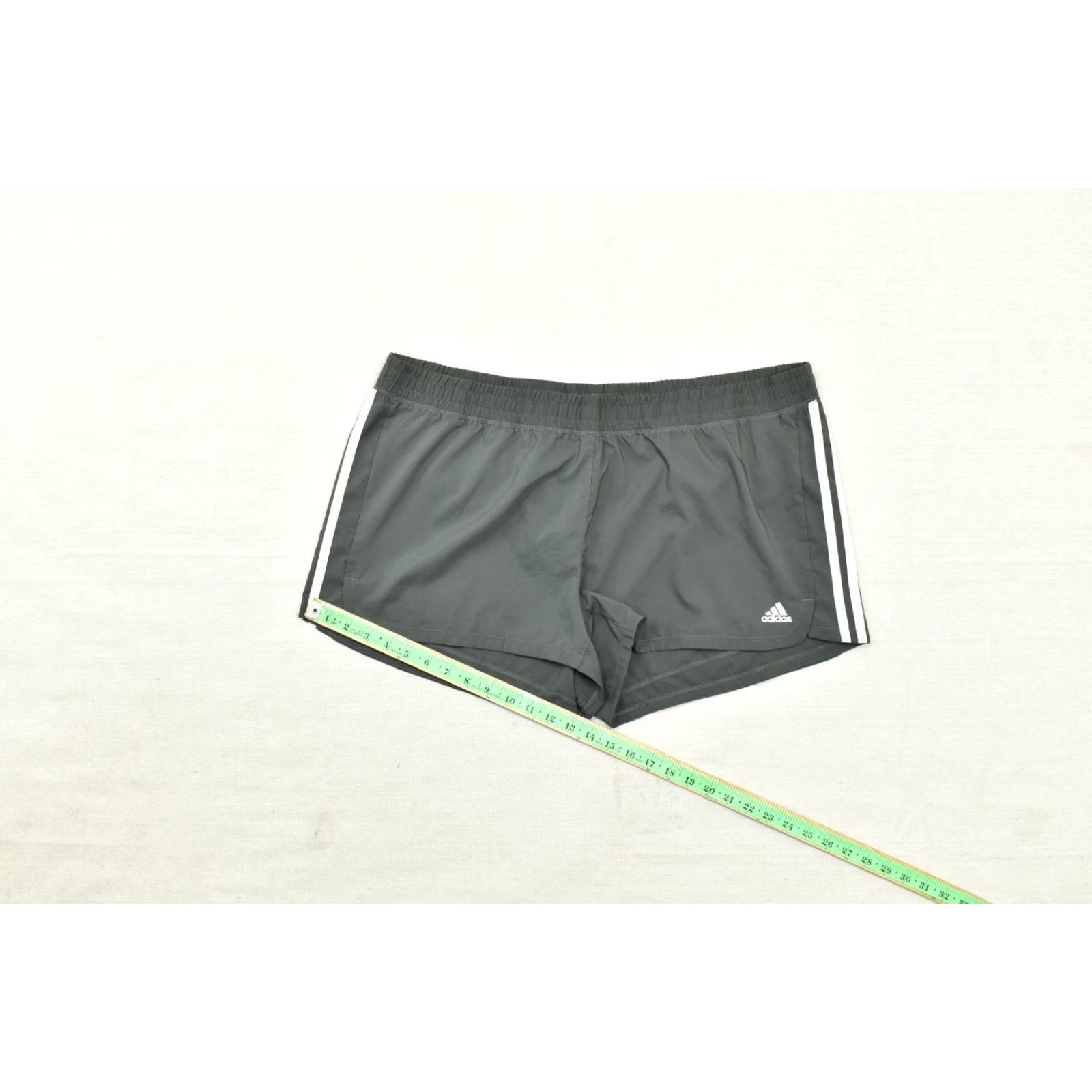 Adidas Adidas Women's 2XL Grey Pacer 3-Stripe Aeroready Training Shorts Running Gym Size 40" / US 18 - 4 Thumbnail