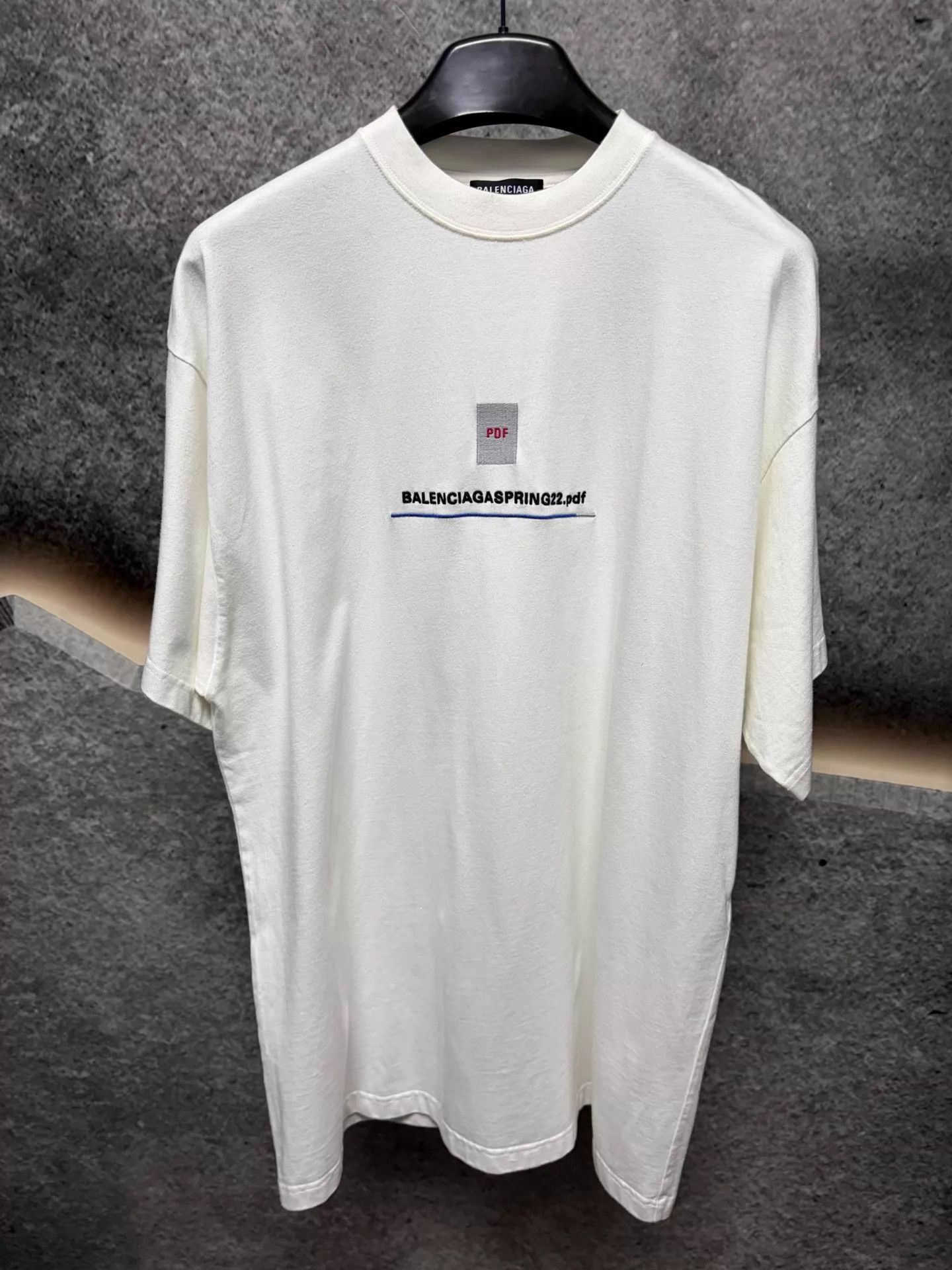 Balenciaga Balenciaga PDF short sleeve T-shirt white size 1 oversized Size US S / EU 44-46 / 1 - 1 Thumbnail