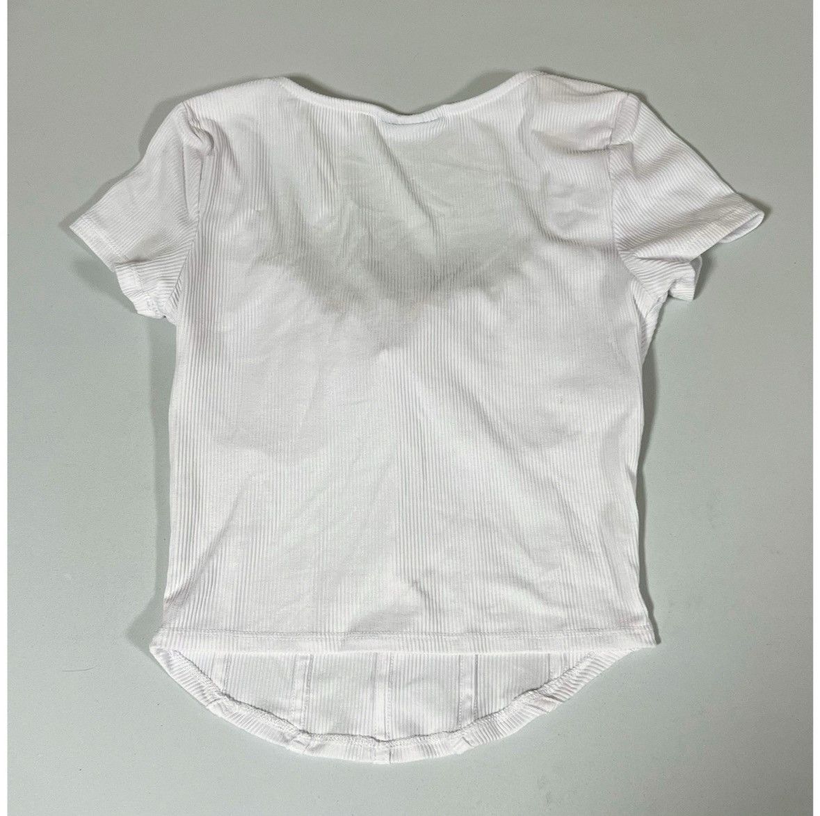 PRINCESS POLLY Just Polly White Ribbed Corset Shirt Top Blouse Tee Size S 🤍 Size S / US 4 / IT 40 - 3 Thumbnail