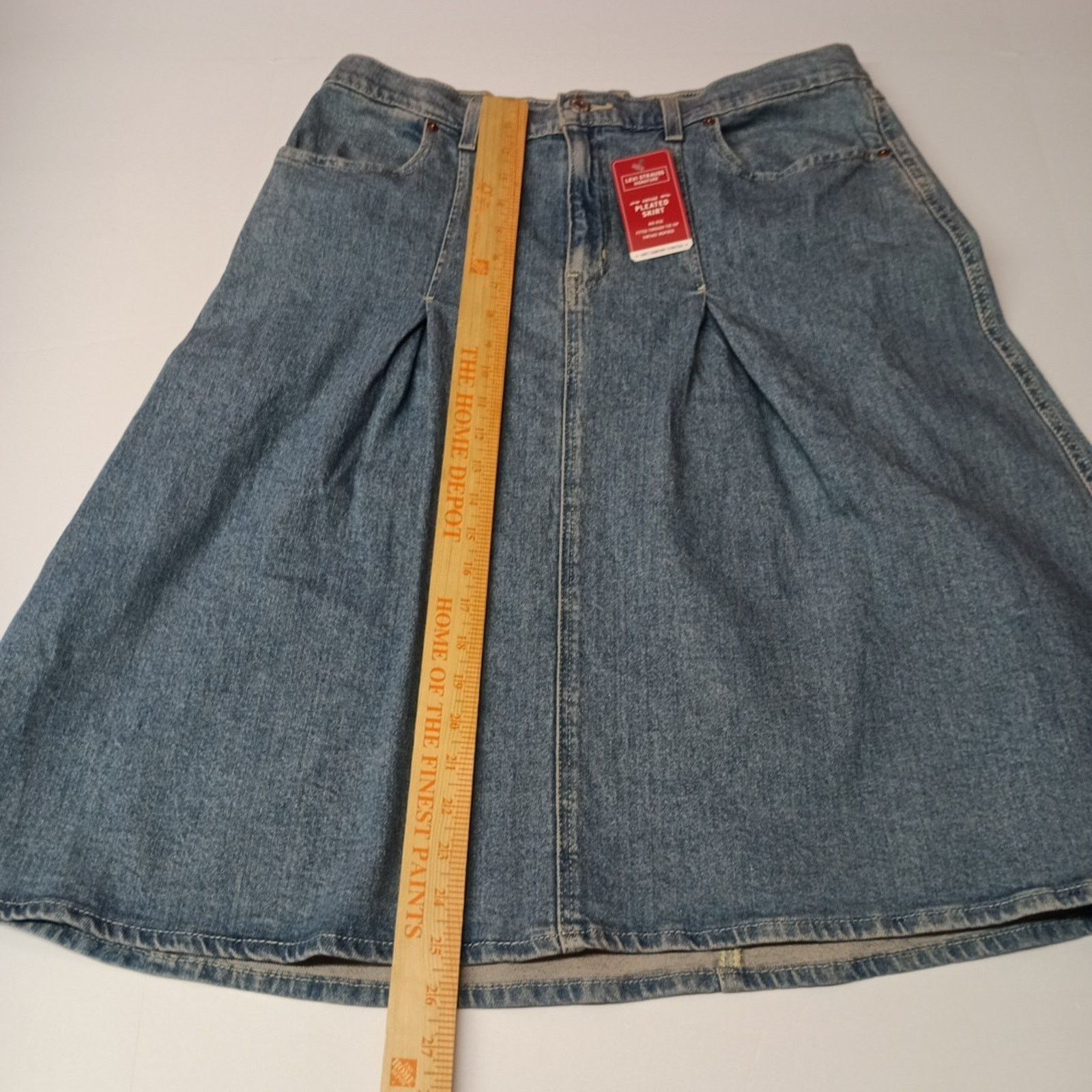 Levi's Levi Strauss Blue Denim Pleated Skirt Women's Size 12 W31 Size 31" - 2 Thumbnail