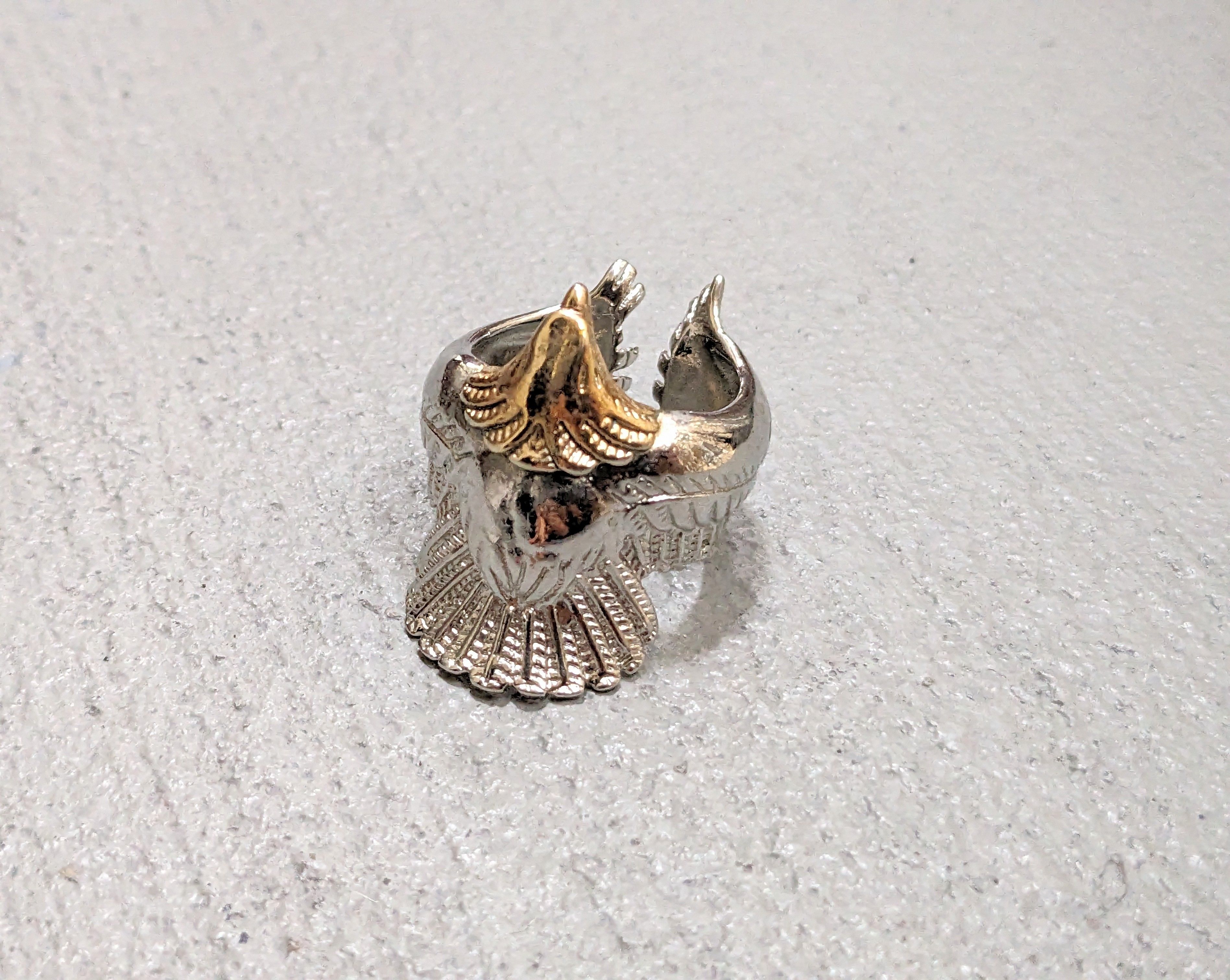 Jewelry Stainless Steel Ring Eagle Size 9 Gold Two-tone USA Size ONE SIZE - 2 Thumbnail