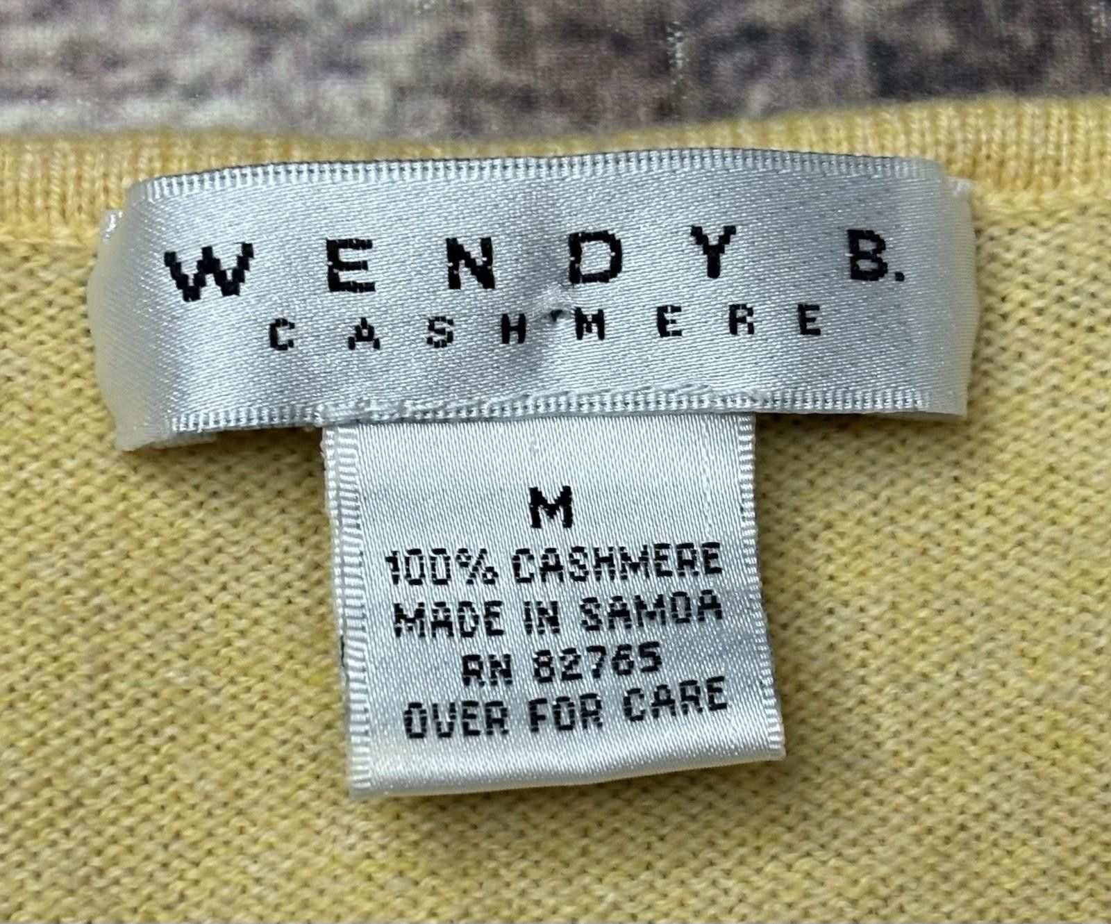 Other Wendy B Cashmere Sweater Women Medium V-Neck Pullover Yellow Size M / US 6-8 / IT 42-44 - 2 Thumbnail