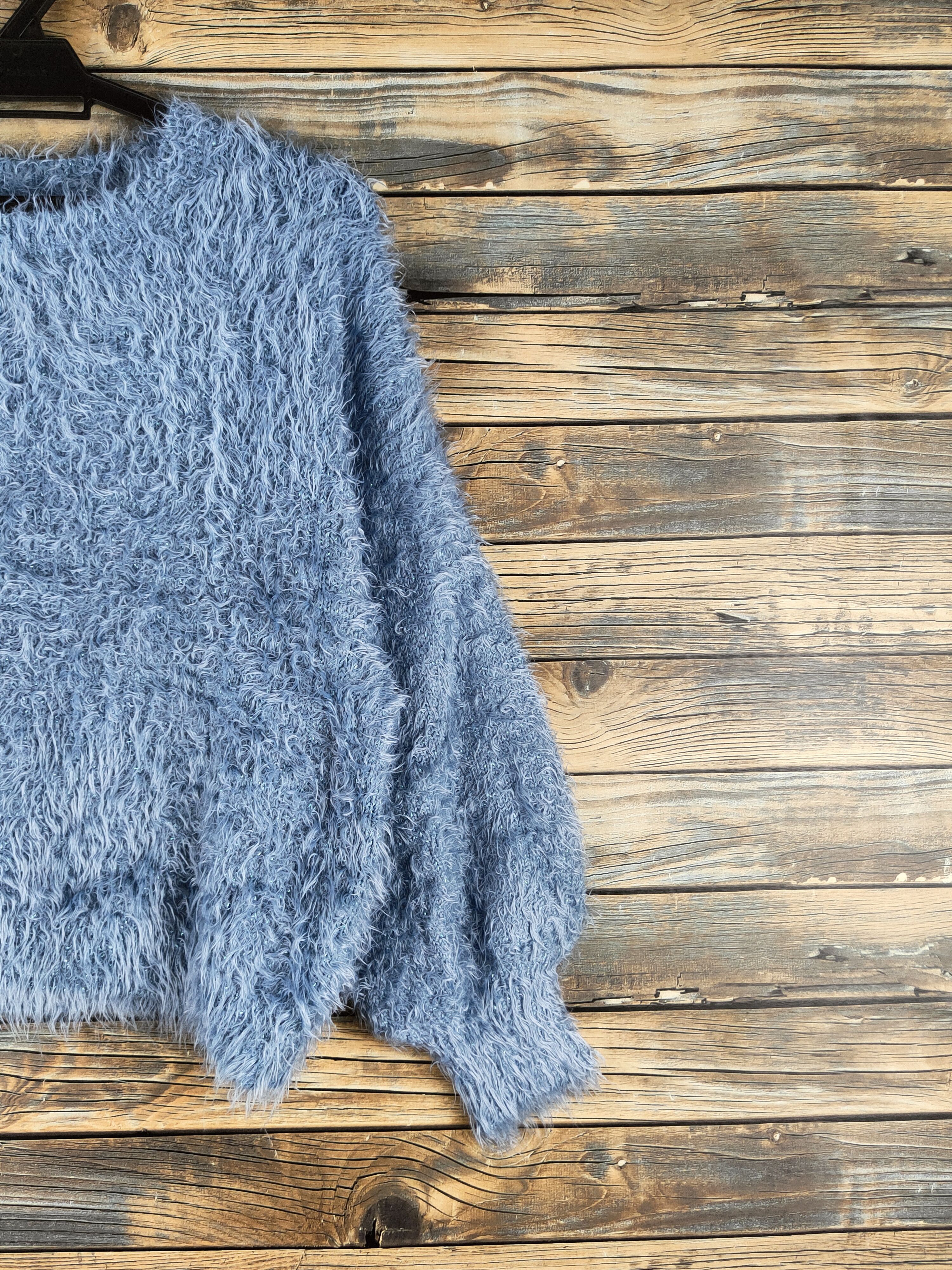 Japanese Brand Dl GU Blue Fur Mohair Knitwear #46-459 Size M / US 6-8 / IT 42-44 - 5 Thumbnail