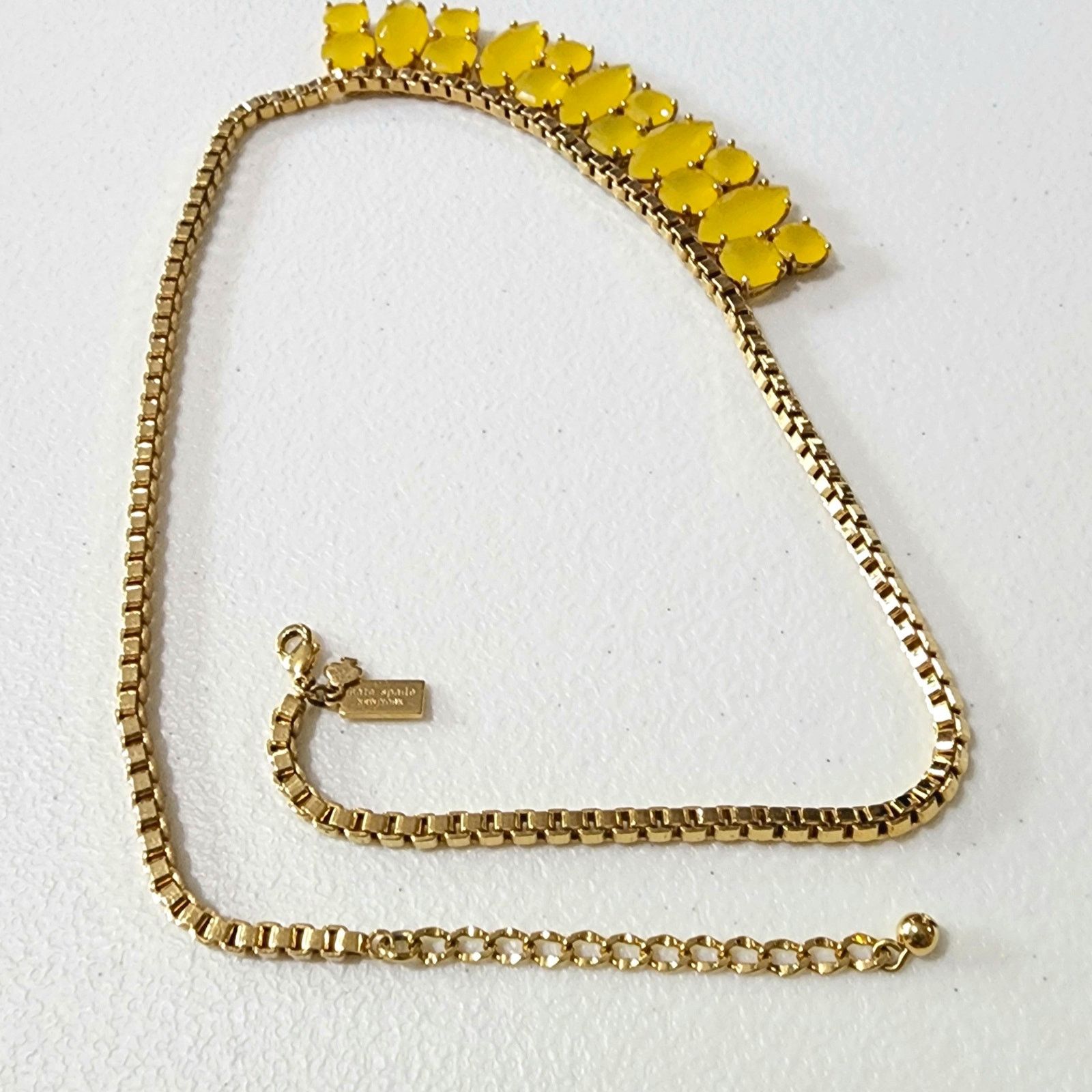 Kate Spade Kate Spade Neon Yellow Marquee Bib Statement Necklace Size ONE SIZE - 6 Thumbnail