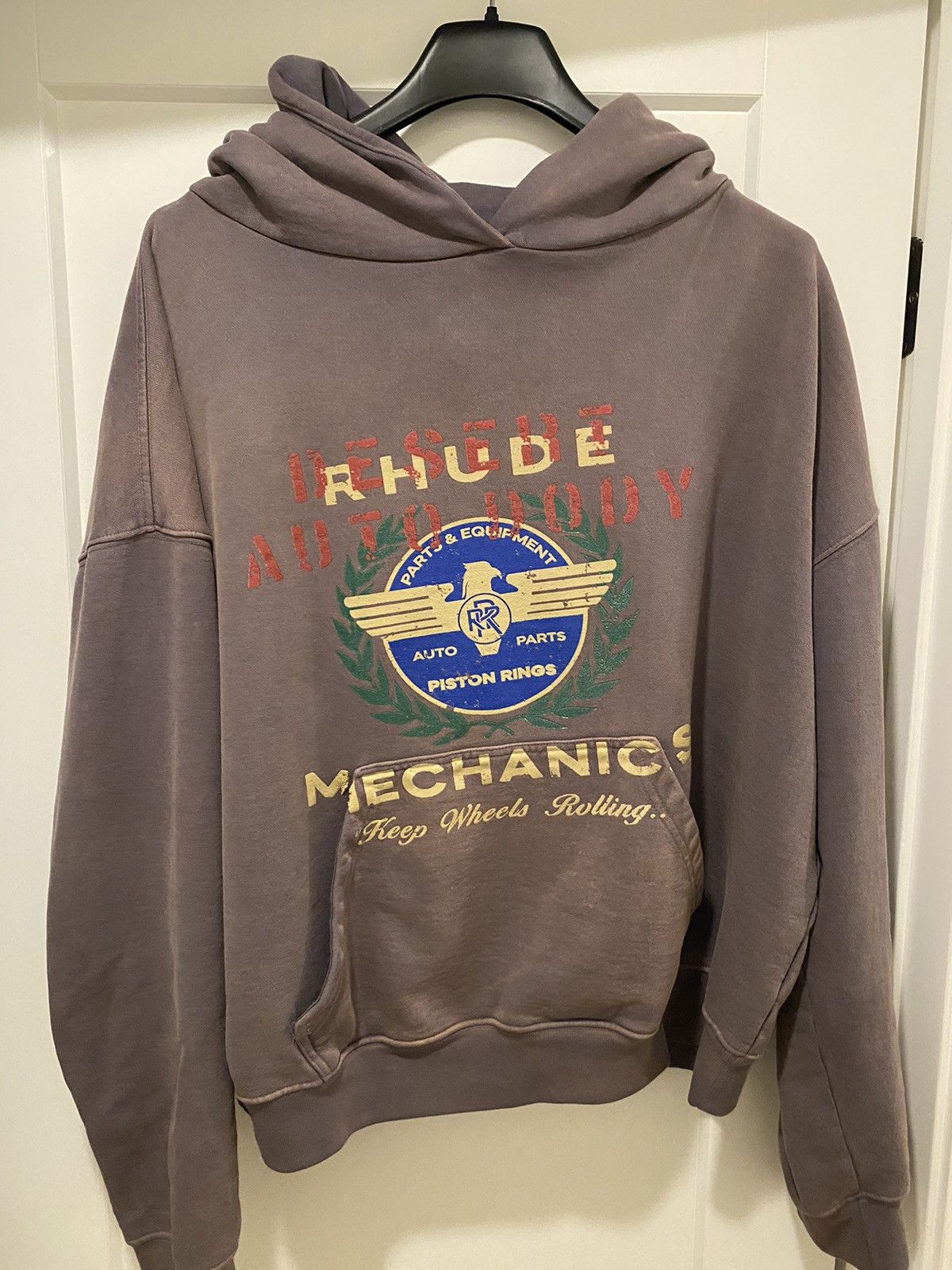 Rhude Rhude Vintage Grey Desert Mechanics Hoodie | Grailed
