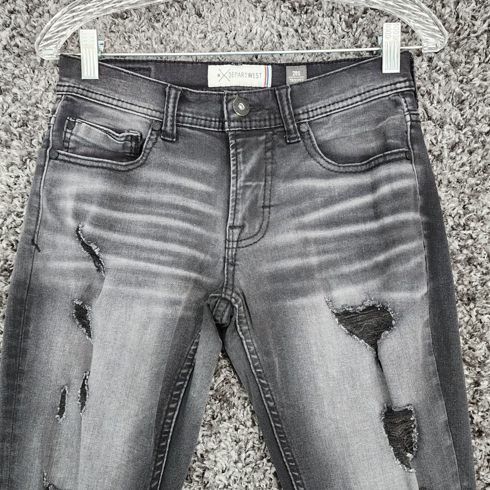 Vintage Departwest Womens Jeans Distressed Black Slim Straight 28 Regular 29in Waist 28 Inseam Women Size 28" / US 6 / IT 42 - 2 Thumbnail