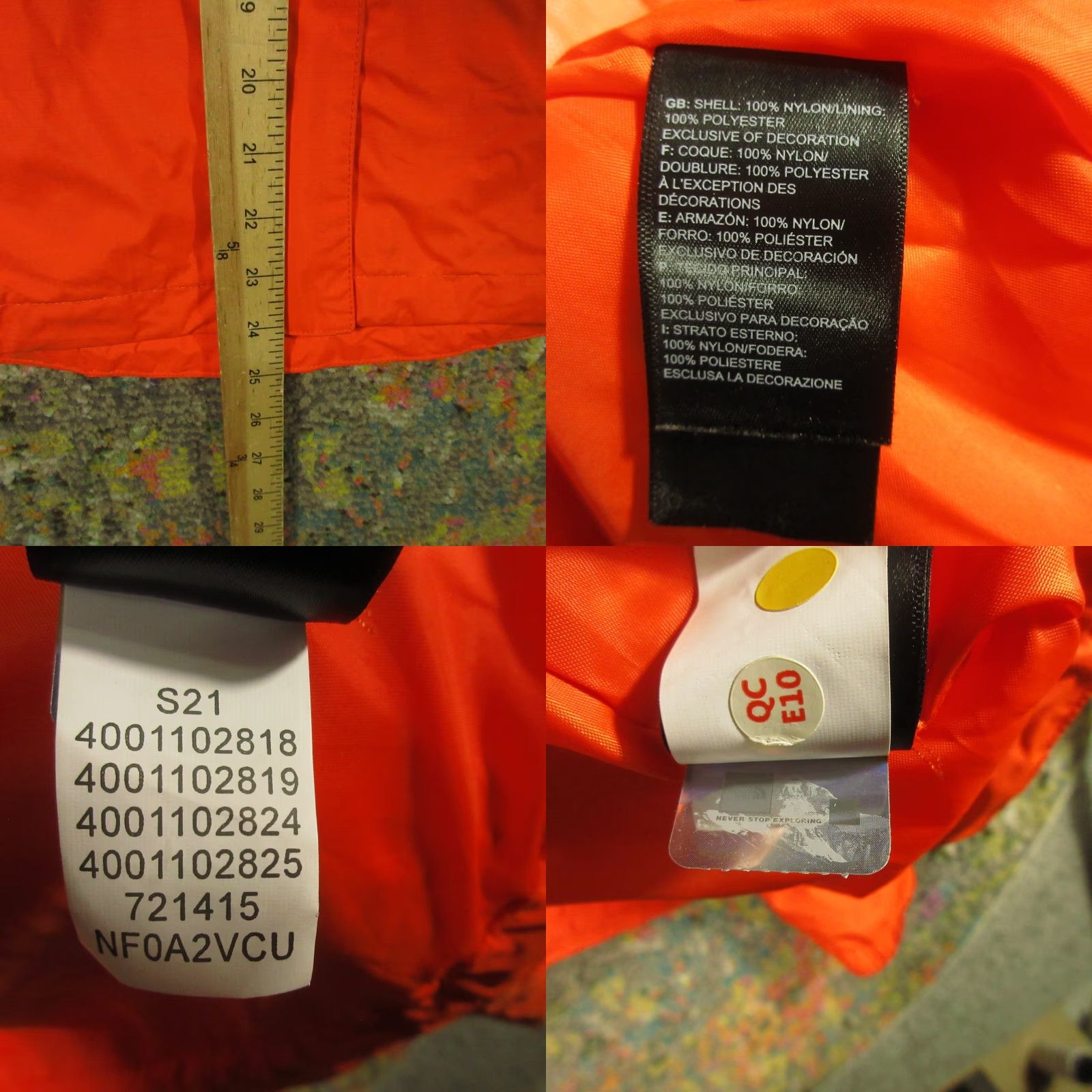 The North Face The North Face DryVent Rain Jacket Women XS Orange Hooded Lightweight Sealed Waterproof Size XS / US 0-2 / IT 36-38 - 9 Thumbnail