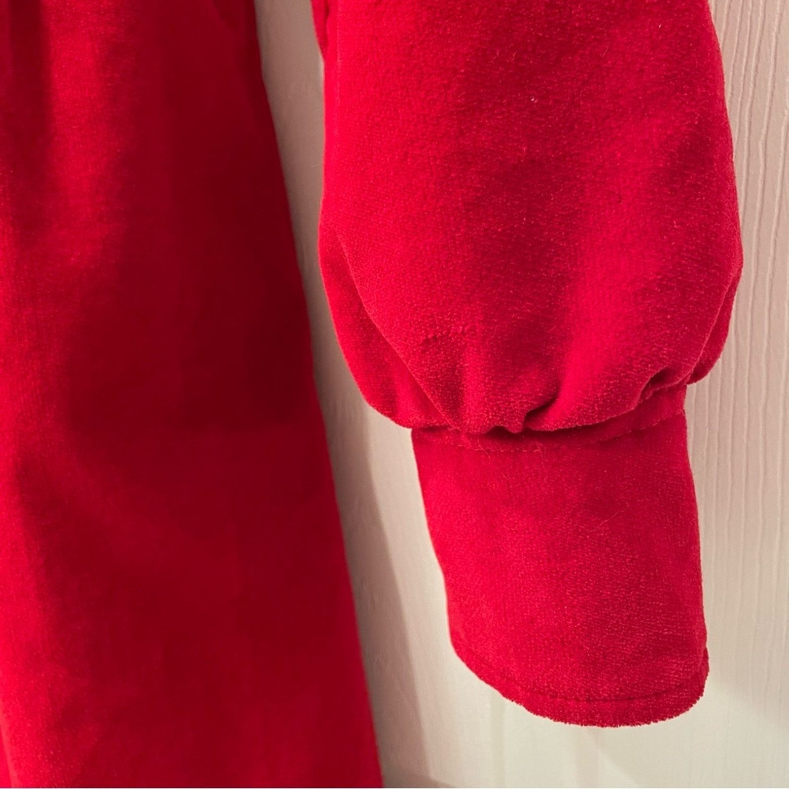 Other Vintage Heart Lined Red Velour Coat Size M / US 6-8 / IT 42-44 - 9 Thumbnail