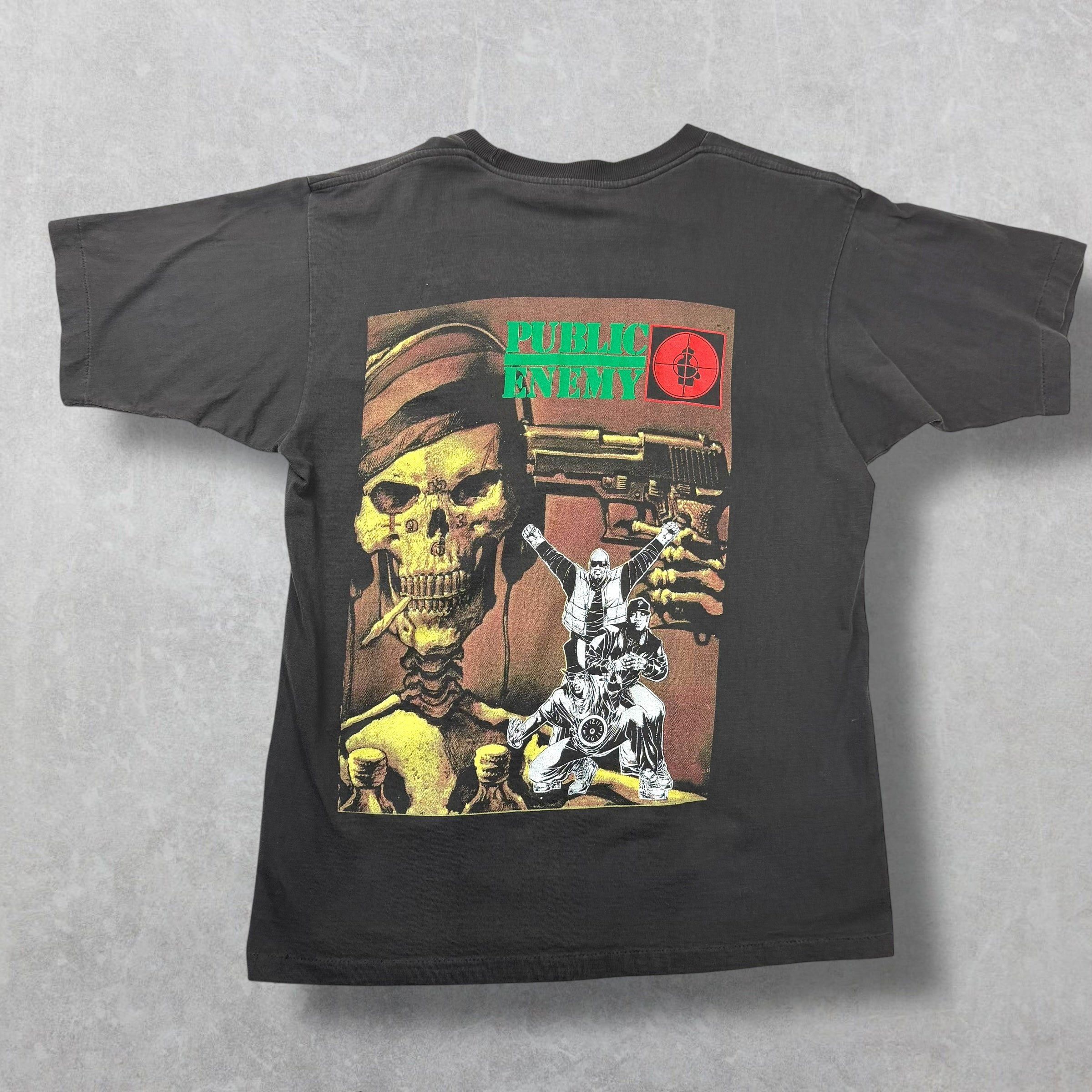 Vintage Vintage Early 90s Public Enemy Skull Gun Tee XL Size US XL / EU 56 / 4 - 2 Thumbnail