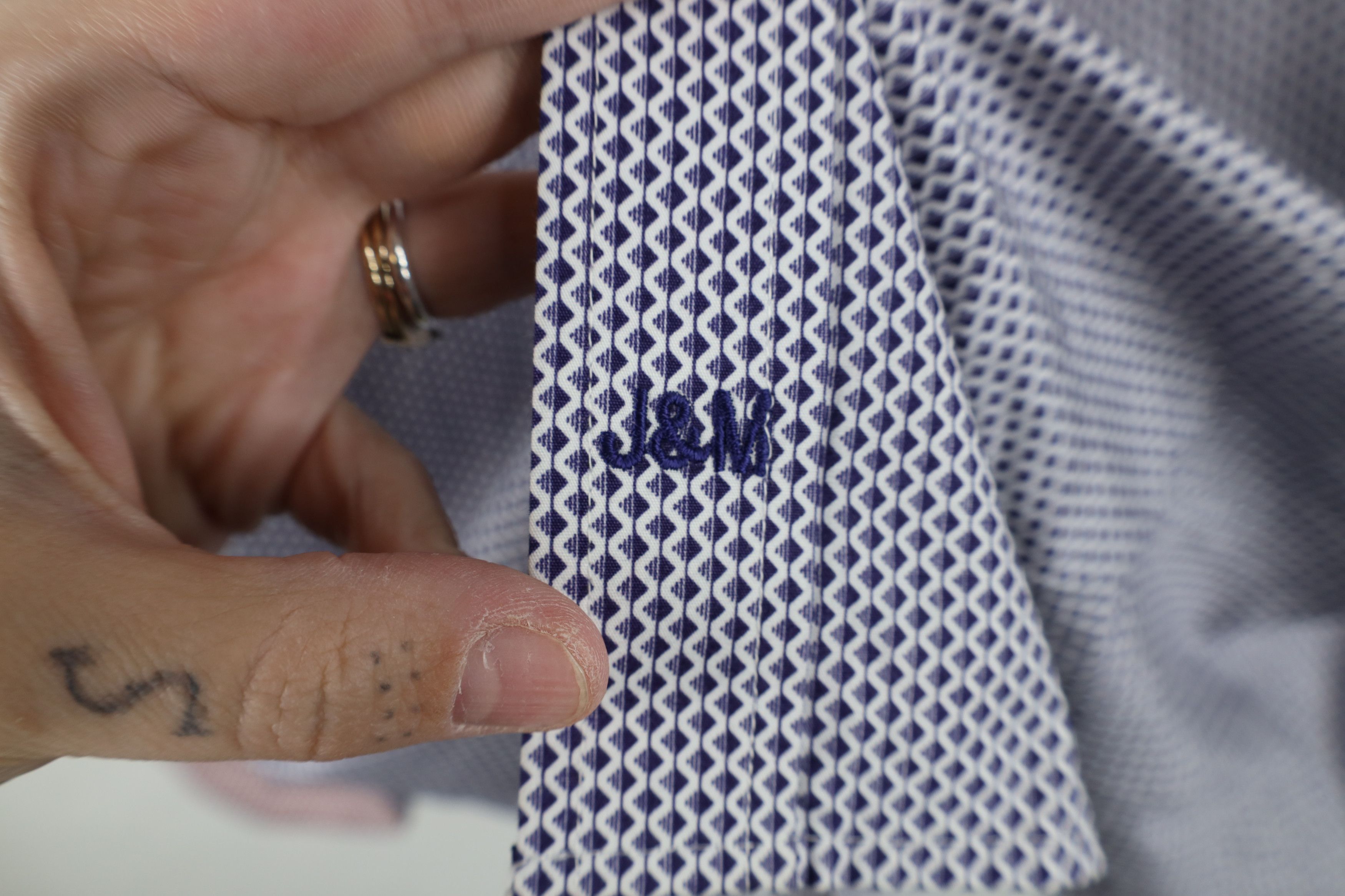 Johnston & Murphy Johnston & Murphy Geometric Collared Button Shirt Cotton Size US XL / EU 56 / 4 - 4 Thumbnail
