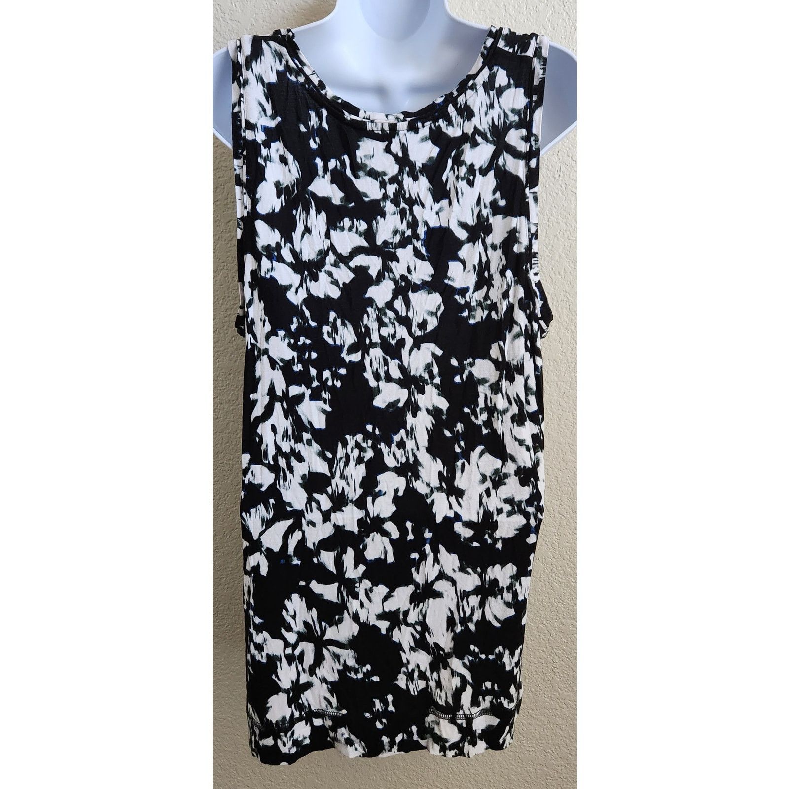 Other Simply Vera Black White Green Floral Print Top XL Sleeveless Size XL / US 12-14 / IT 48-50 - 3 Thumbnail