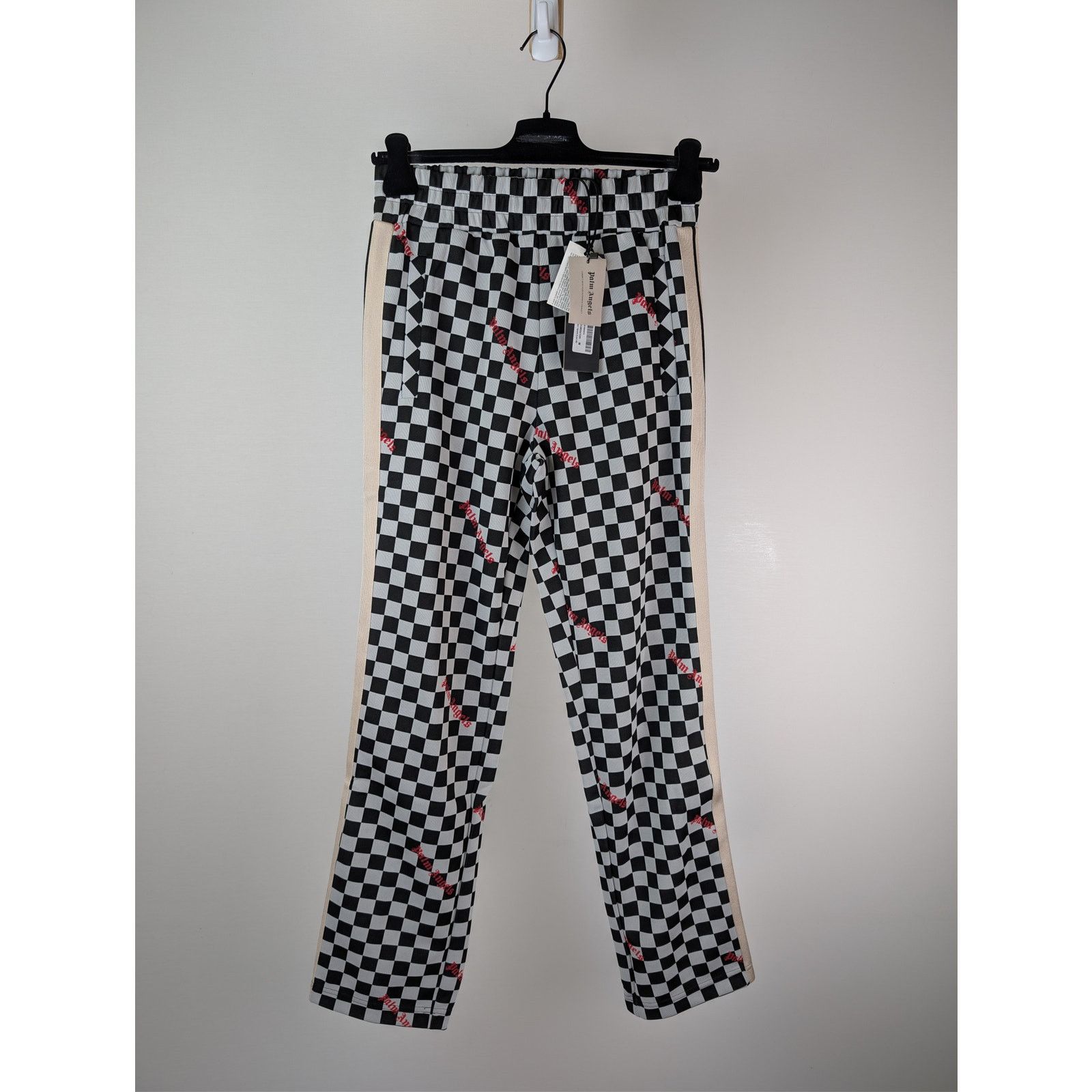 Palm Angels o1rshd1 Jacquard Damier Classic Track Pants in Black / Red Size US 32 / EU 48 - 2 Thumbnail