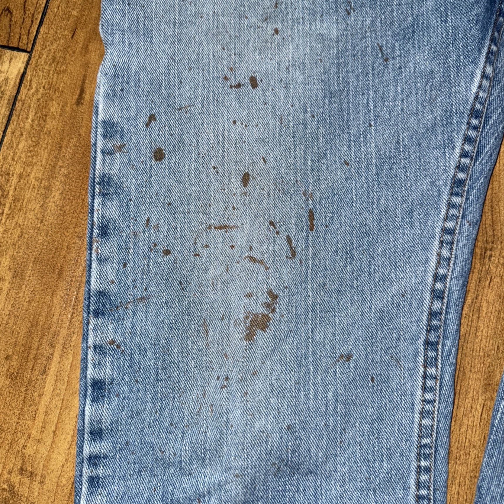 Lee Lee Jeans Regular Fit Denim 30x30 Distressed Paint Splatter Mens Blue 30 in Straight Regular Fit Jeans Distressed Paint Splatter Lee Size US 30 / EU 46 - 5 Thumbnail