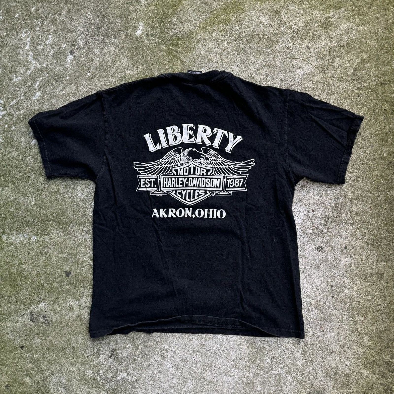 Harley Davidson 90s Harley Davidson Akron Ohio Big Logo Tee Size US L / EU 52-54 / 3 - 2 Thumbnail