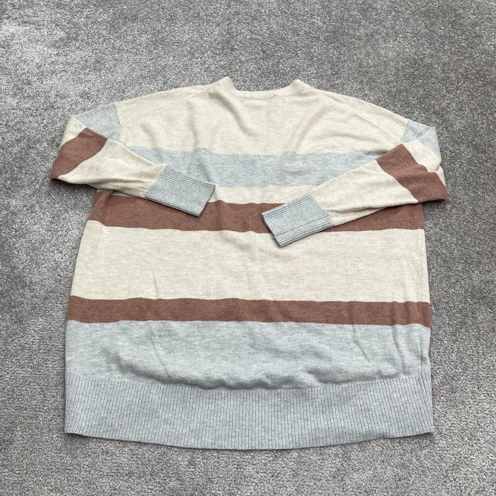 Loft LOFT Pullover Sweater Womens Medium Multicolor Striped V-Neck Knit Acrylic Nylon Size M / US 6-8 / IT 42-44 - 2 Thumbnail