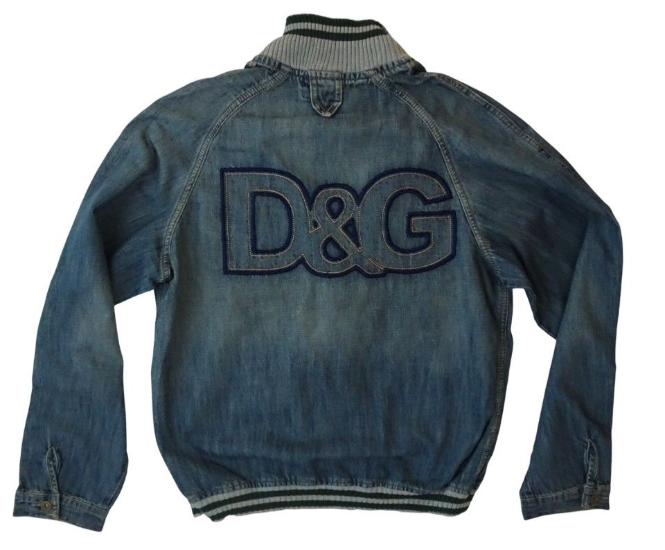 Dolce & Gabbana DOLCE & GABBANA LOGO DENIM BOMBER JACKET Size US XL / EU 56 / 4 - 2 Thumbnail