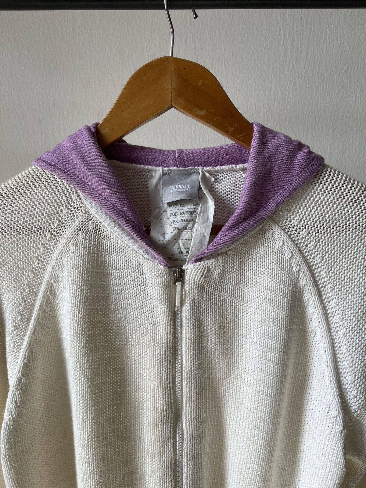 Versace Jeans Couture 2000s Versace Knit Zip Hoodie 96 Size US M / EU 48-50 / 2 - 3 Thumbnail