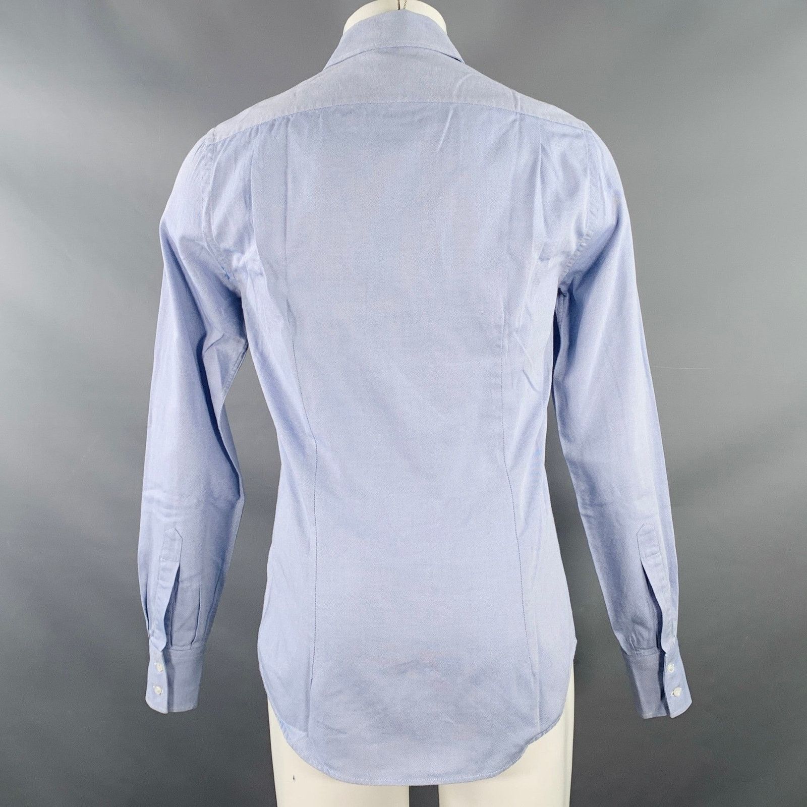 Michael Bastian Size 38 Blue Quilted Cotton Spread Collar Long Sleeve Shirt Size US M / EU 48-50 / 2 - 4 Thumbnail