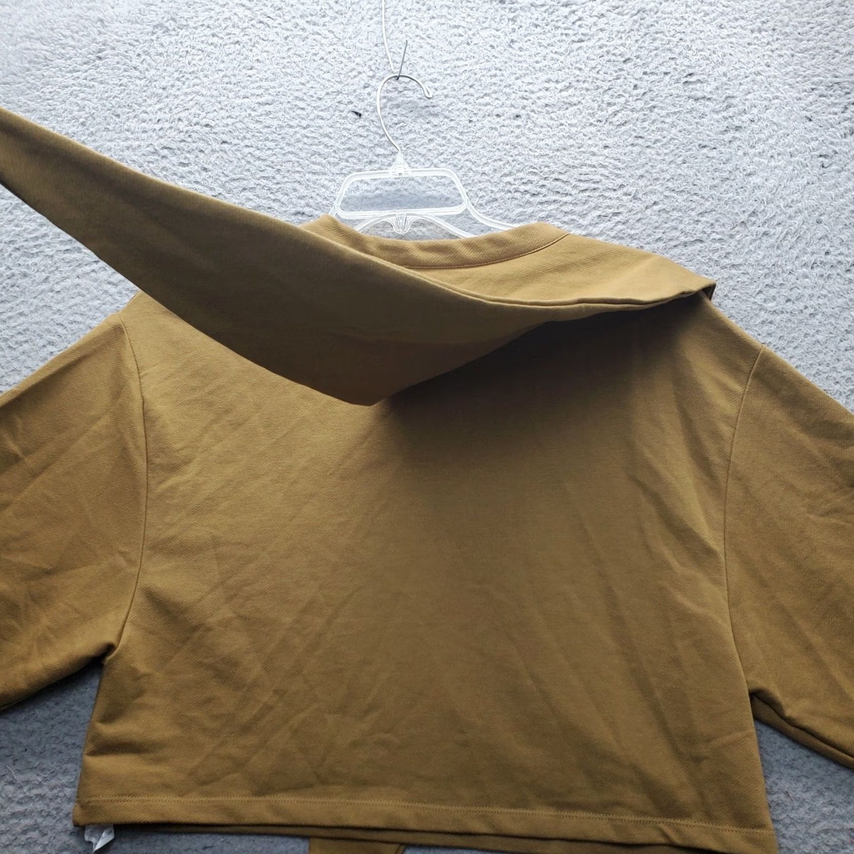 Zara Zara Trafaluc Cropped Top Womens Size S Brown Kimono Sleeve Ruffle Panel Crew Neck Size S / US 4 / IT 40 - 8 Thumbnail
