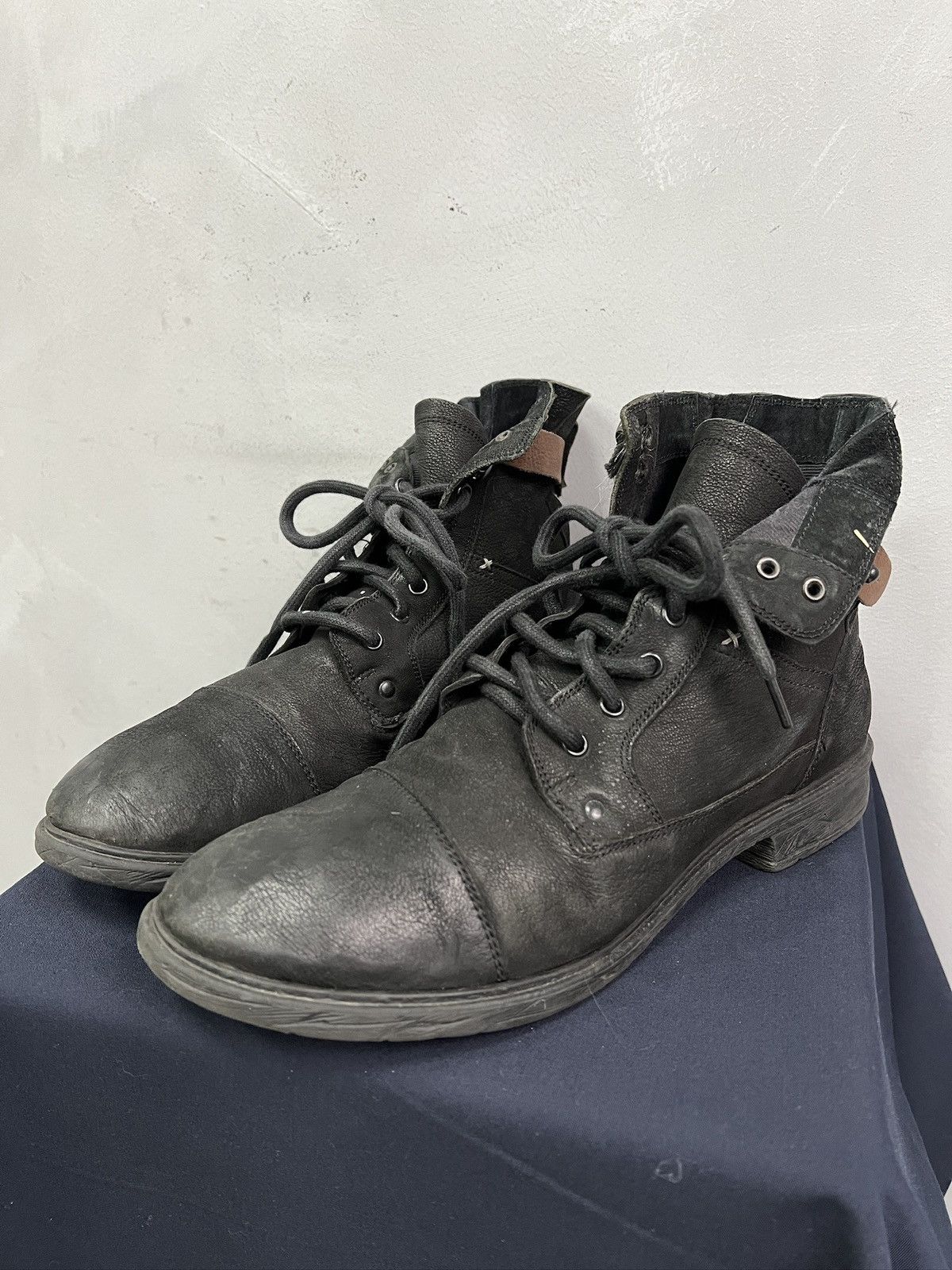 Hedi Slimane Hedi Slimane style leather ankle combat boots y2k Size US 8 / EU 41 - 4 Thumbnail