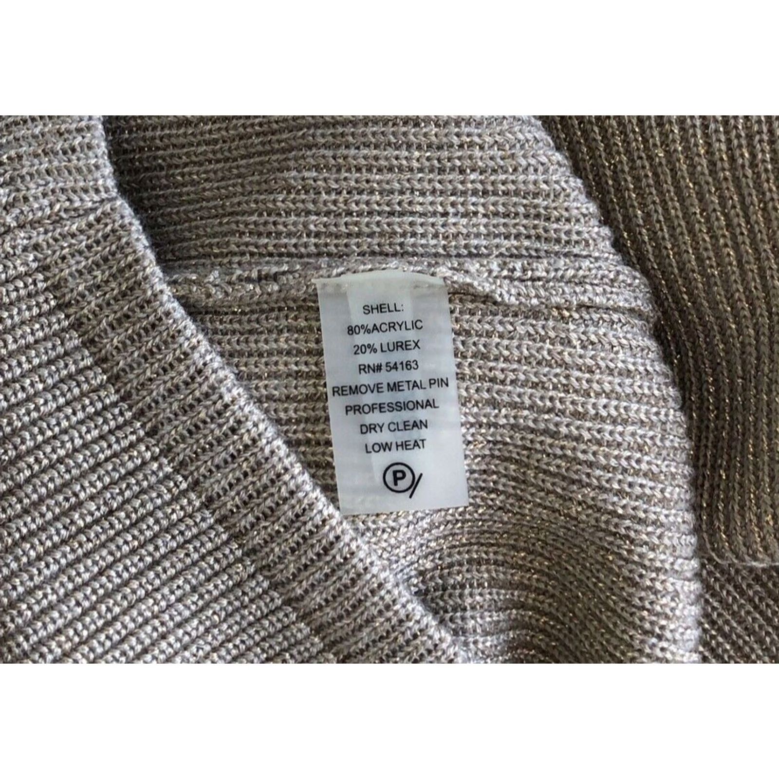 Calvin Klein VINTAGE Calvin Klein Sweater Dress M Gold Glitter Cowl Neck Logo Pin Glam Coquette Size M / US 6-8 / IT 42-44 - 7 Thumbnail